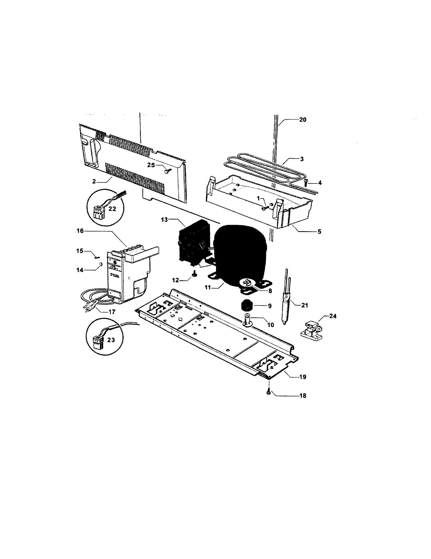Fisher & Paykel E522BRT-21925E compressor/power module diagram