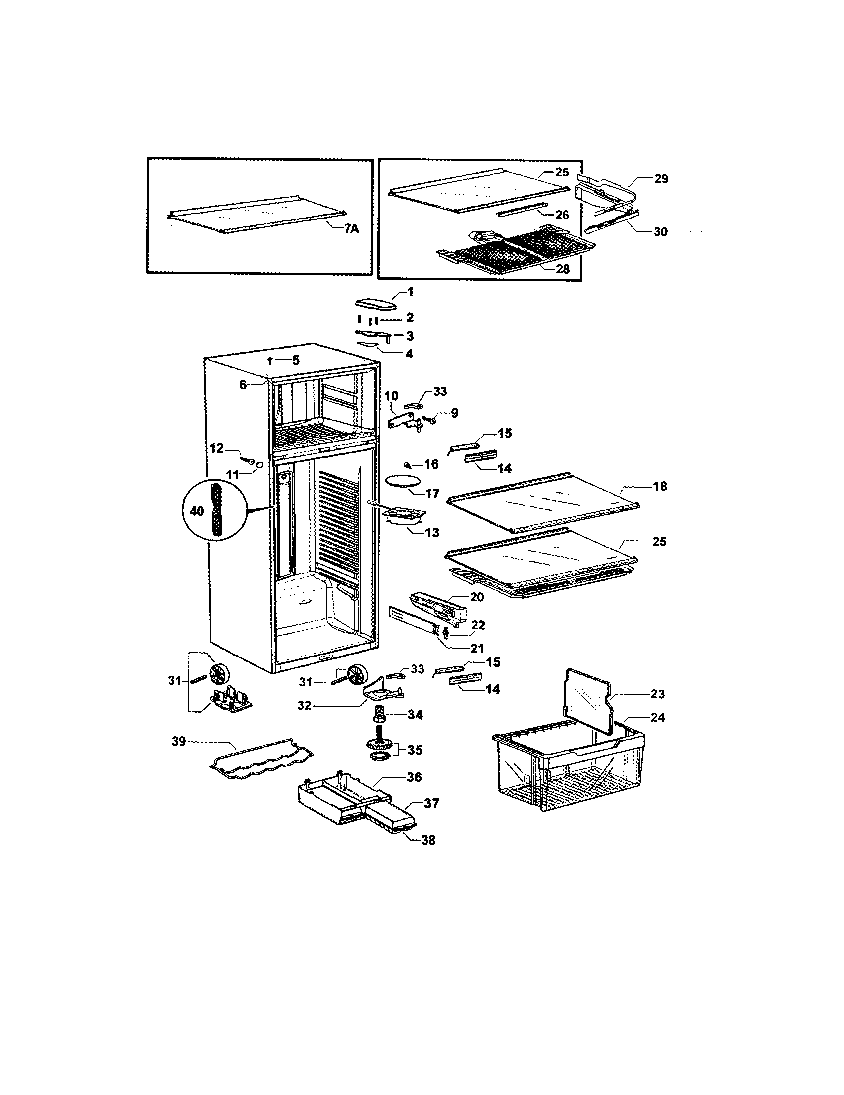 Fisher & Paykel E521TRX-21695A cabinet diagram