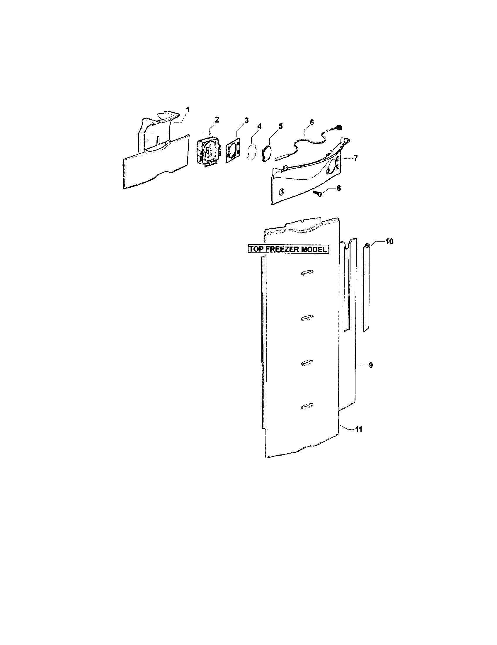 Fisher & Paykel E521TLX-21696A display module/duct covers diagram