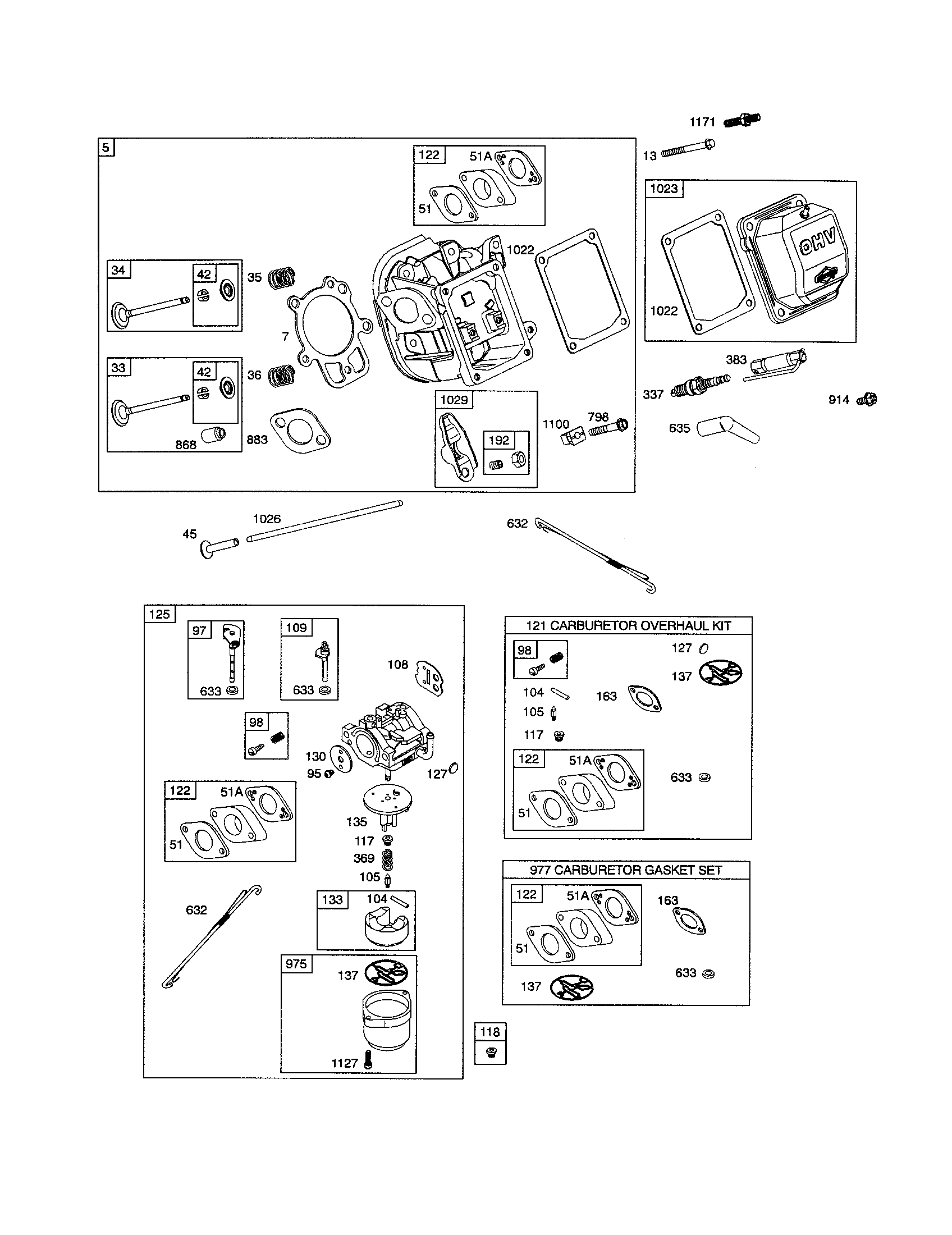Craftsman 917881063 carburetor/head-cylinder diagram