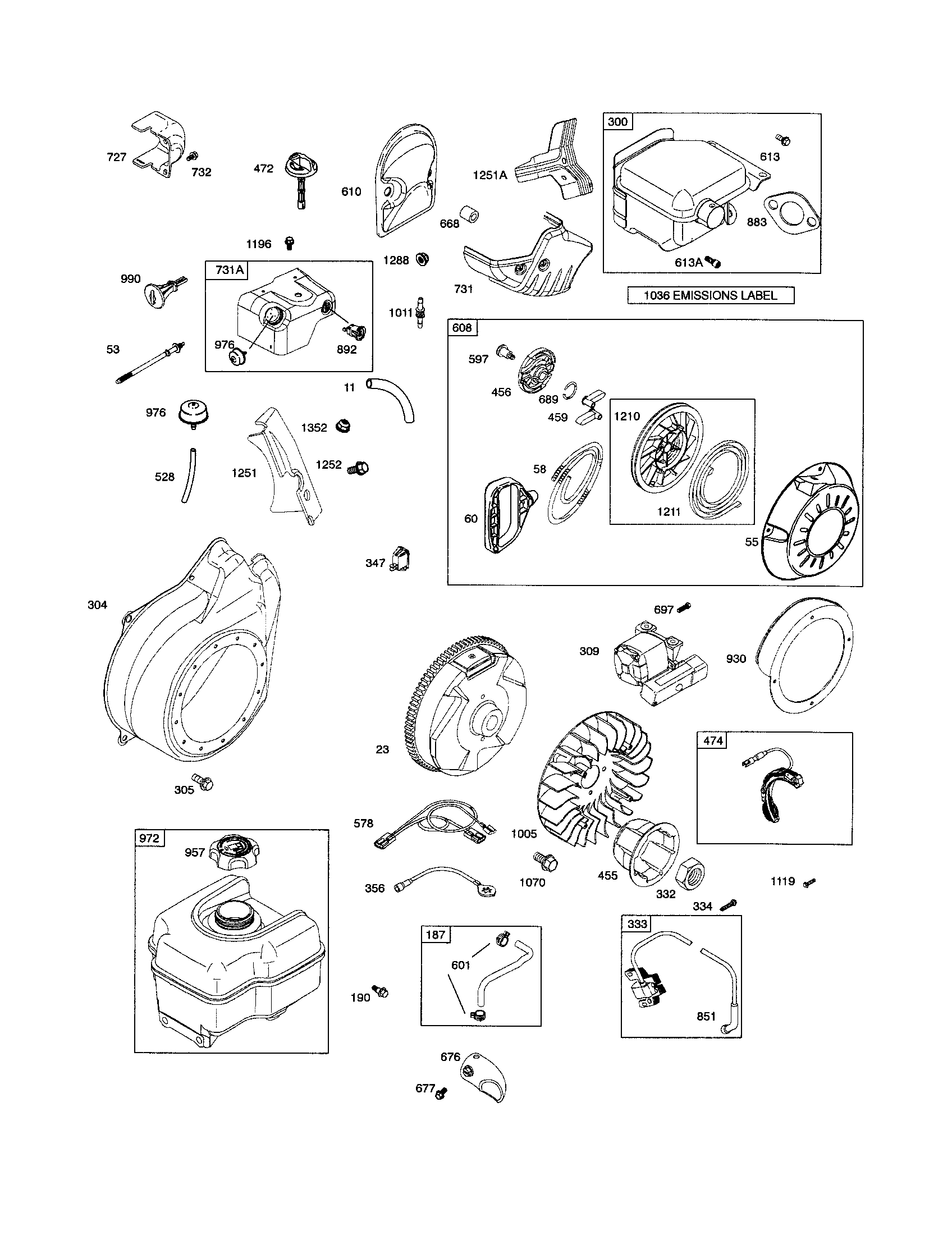 Craftsman 917881063 rewind starter/fuel tank diagram