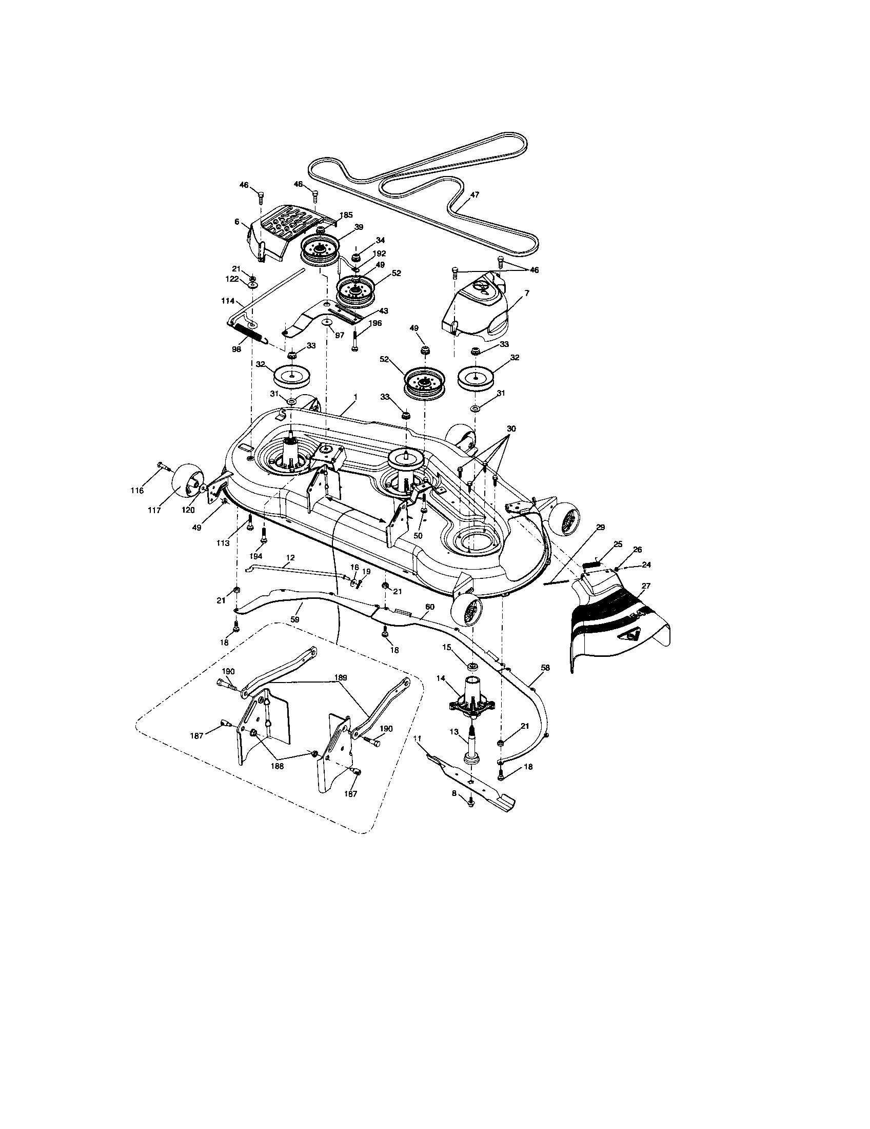 Craftsman 917276904 mower deck diagram