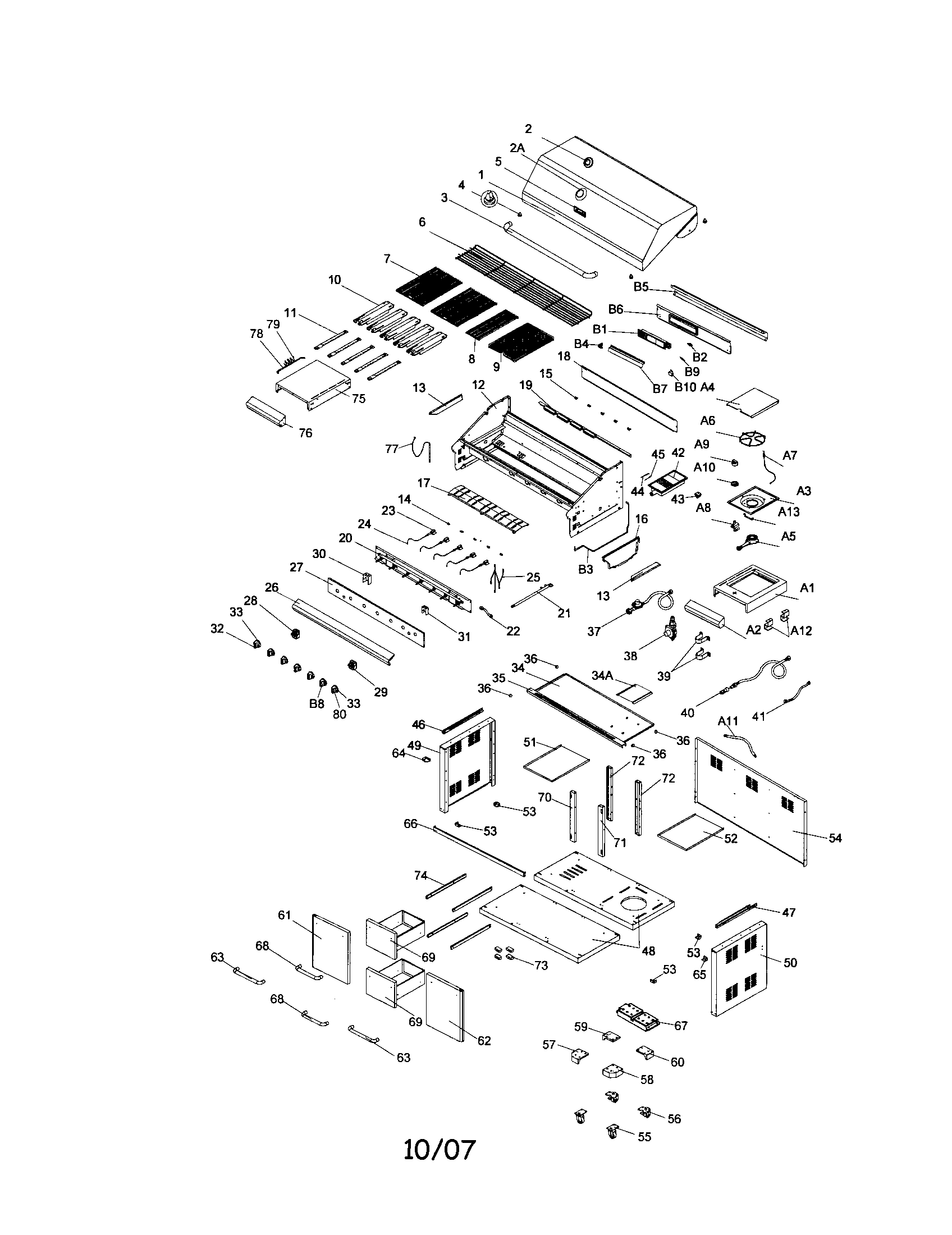 Kenmore Elite 14116678800 gas grill diagram
