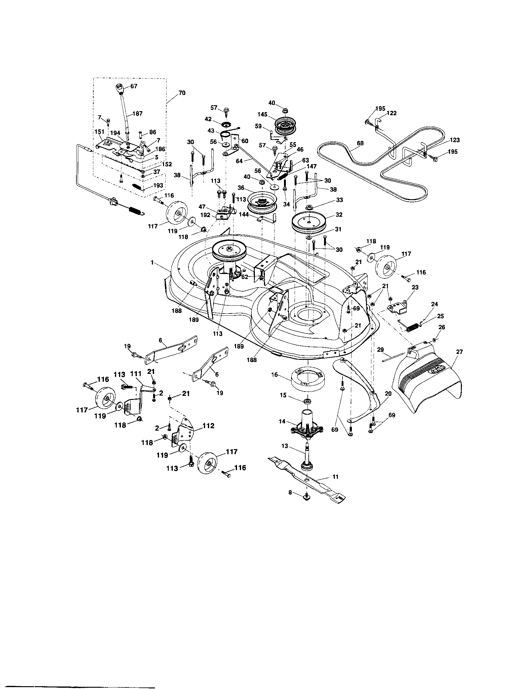 Craftsman 917287382 mower deck diagram