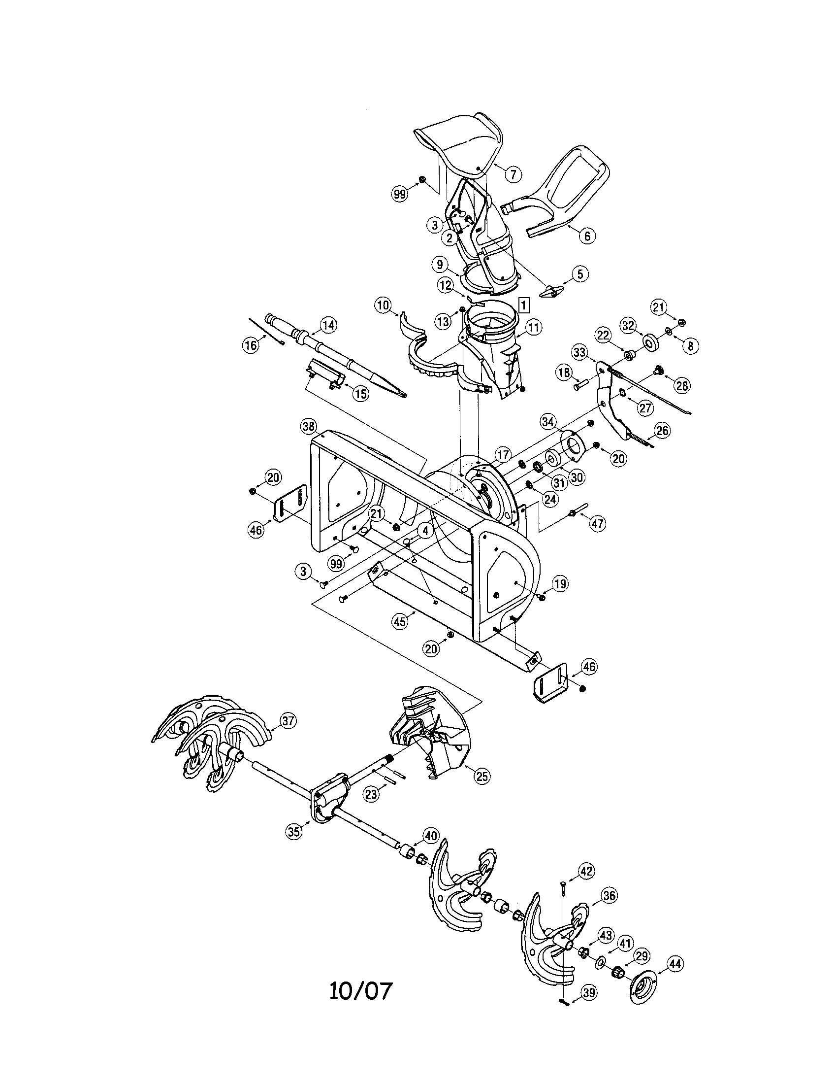 Craftsman 247885550 chute diagram