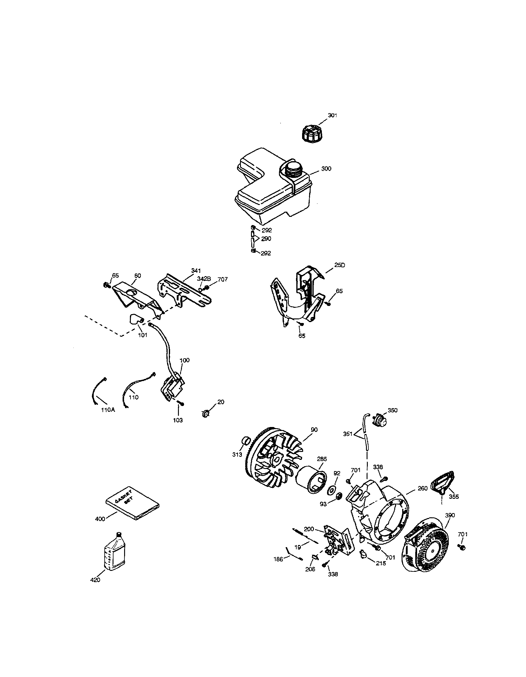 Craftsman 247883700 fuel tank/flywheel diagram