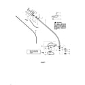 Weed Eater TE400CXL TYPE 2 driveshaft/shield/handle diagram