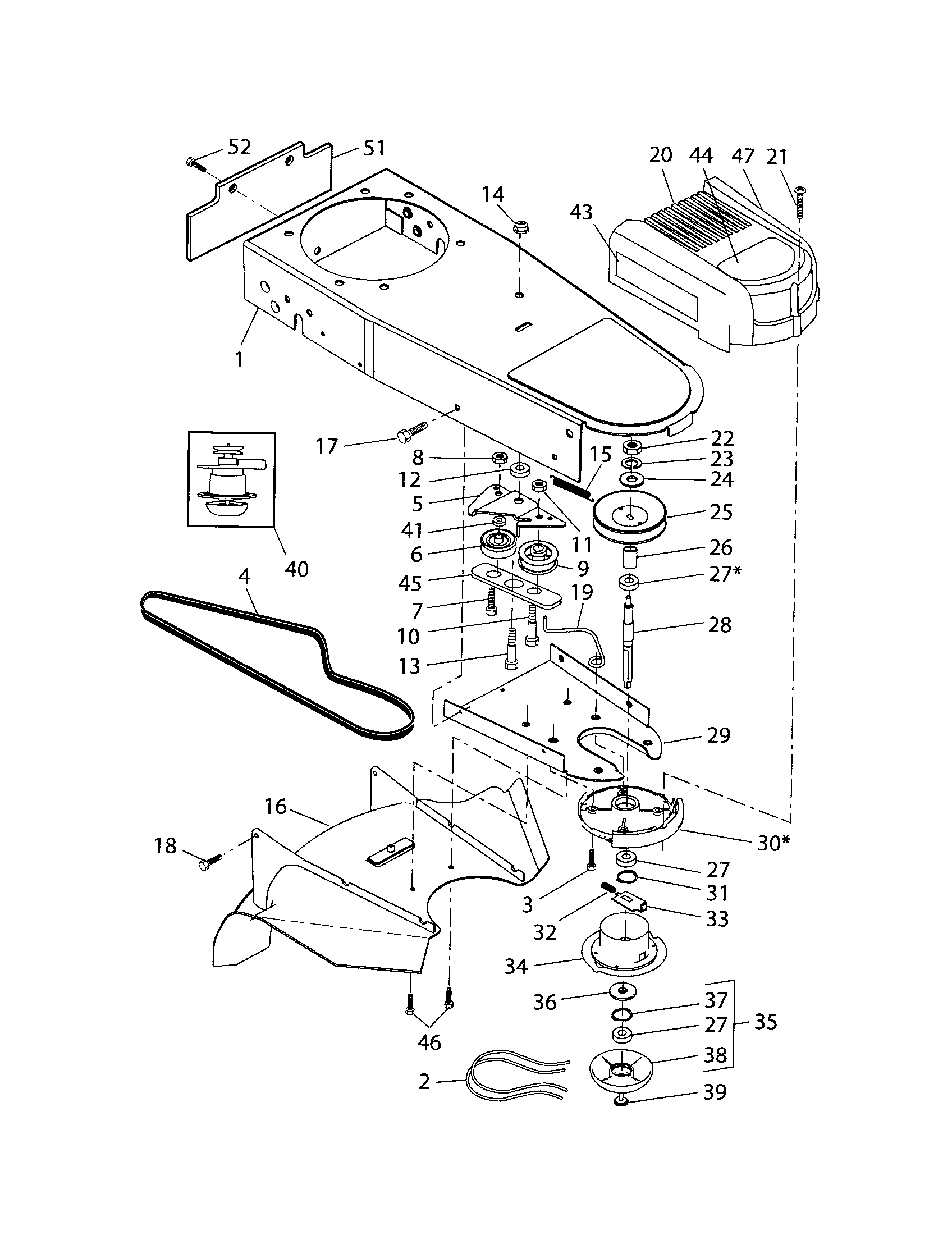 Craftsman 917773711 chassis/deflector diagram