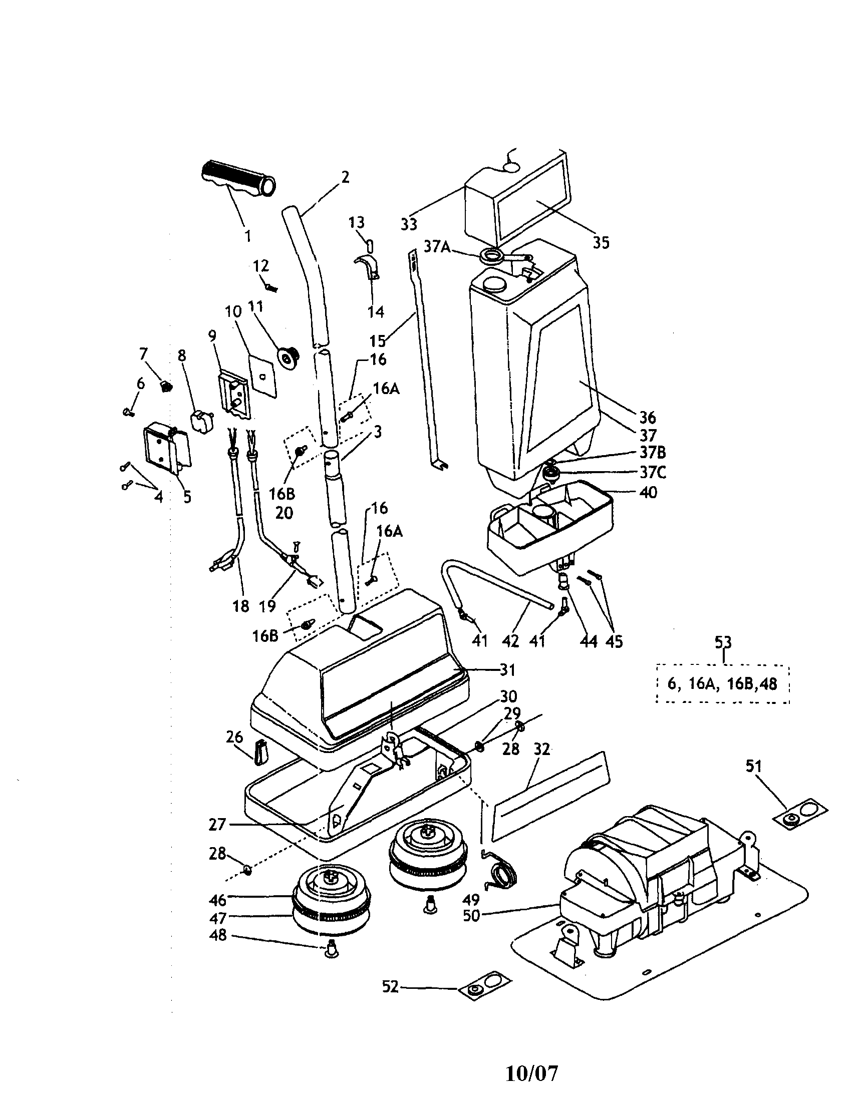 Kenmore 68084973 handle/tank diagram