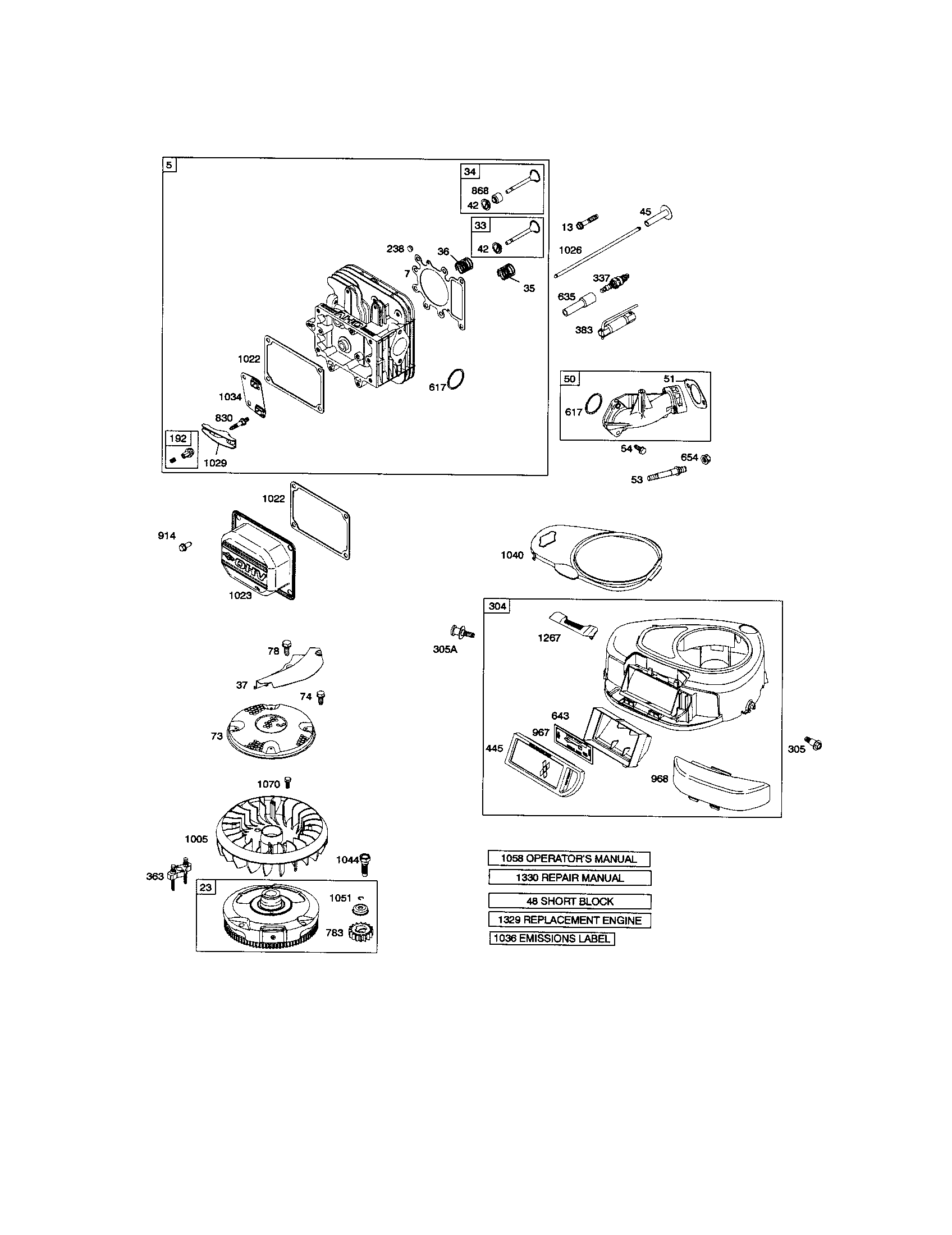 Ariens A175BG42 (96016002102) head-cylinder/blower housing diagram