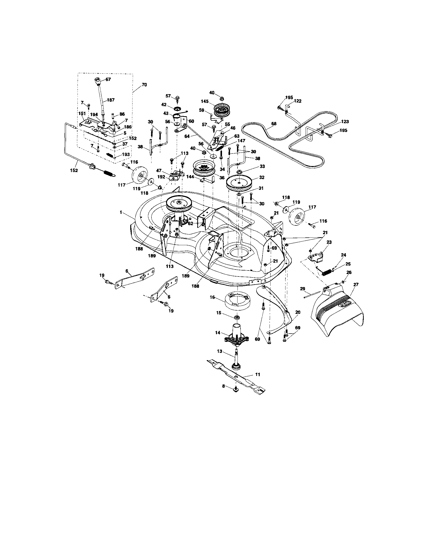 Craftsman 917T287121 mower deck diagram
