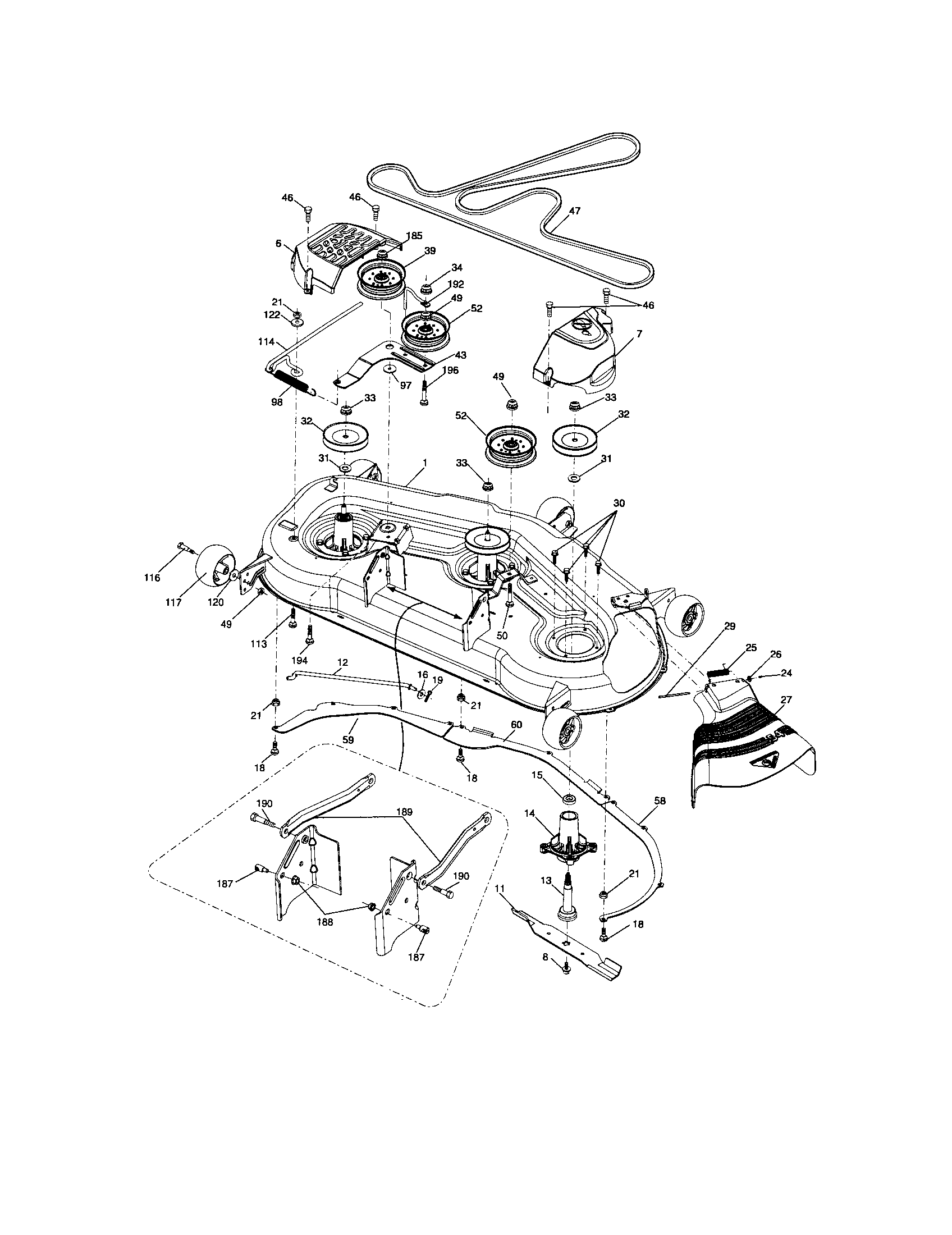 Craftsman 917287463 mower deck diagram