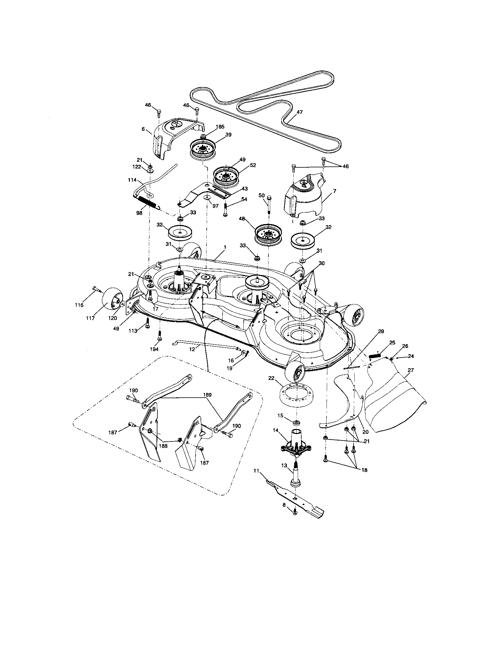 Craftsman 917287480 mower deck diagram