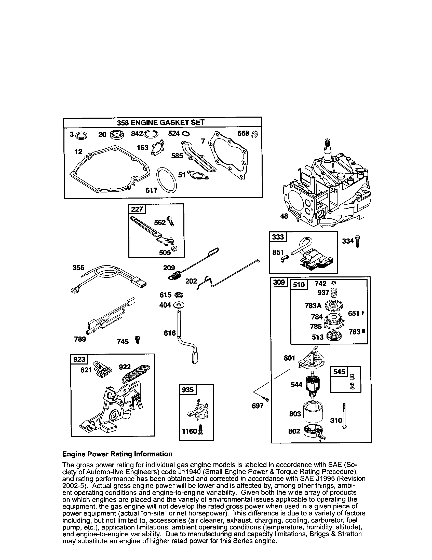Craftsman 917371711 short block/starter motor diagram