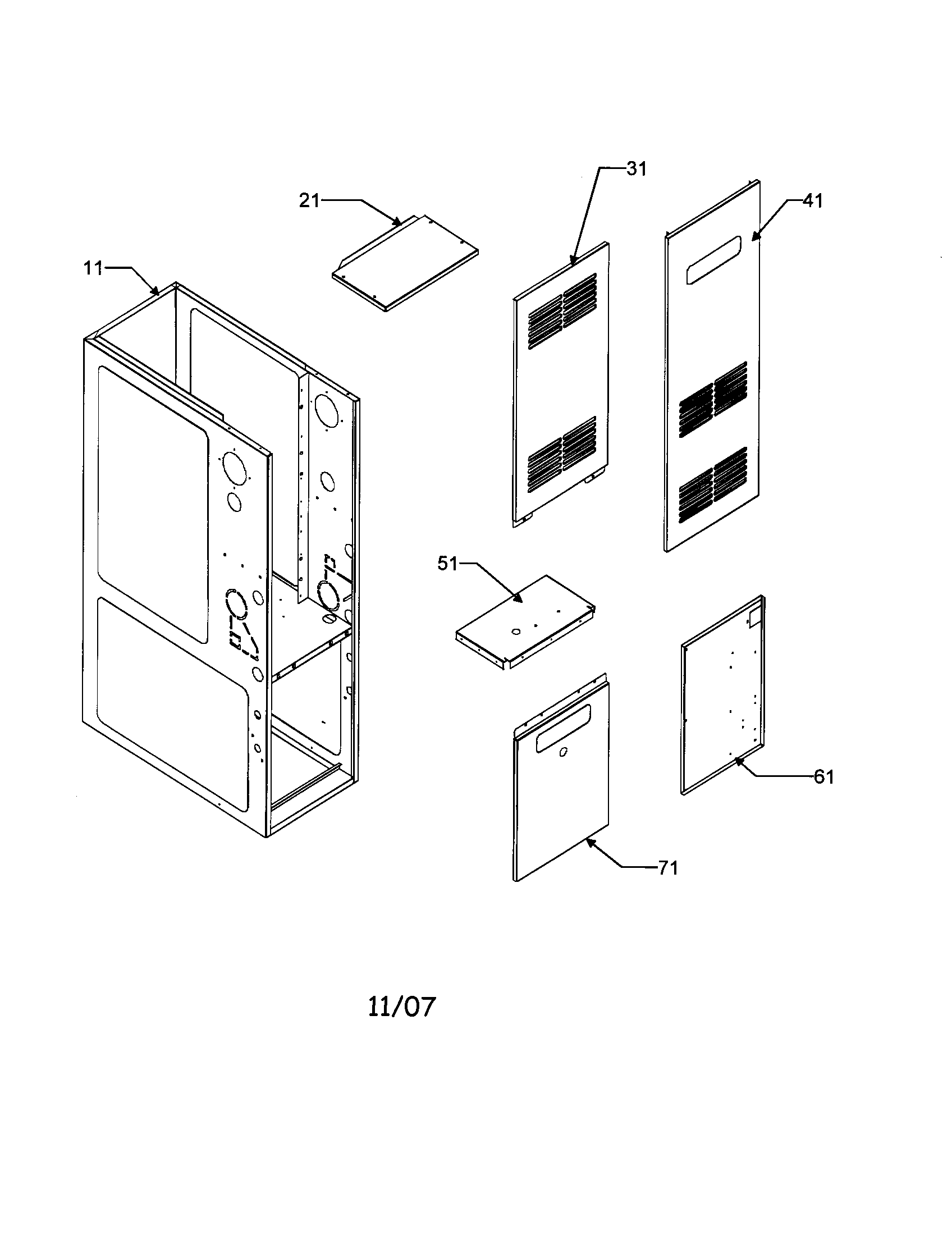 Goodman GMNT060-3B wrapper assembly diagram