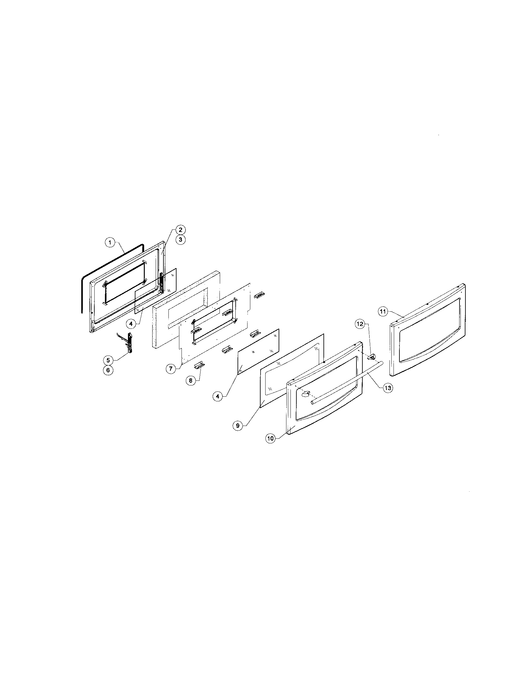 Sunbeam SNS3GMNSA outside door diagram