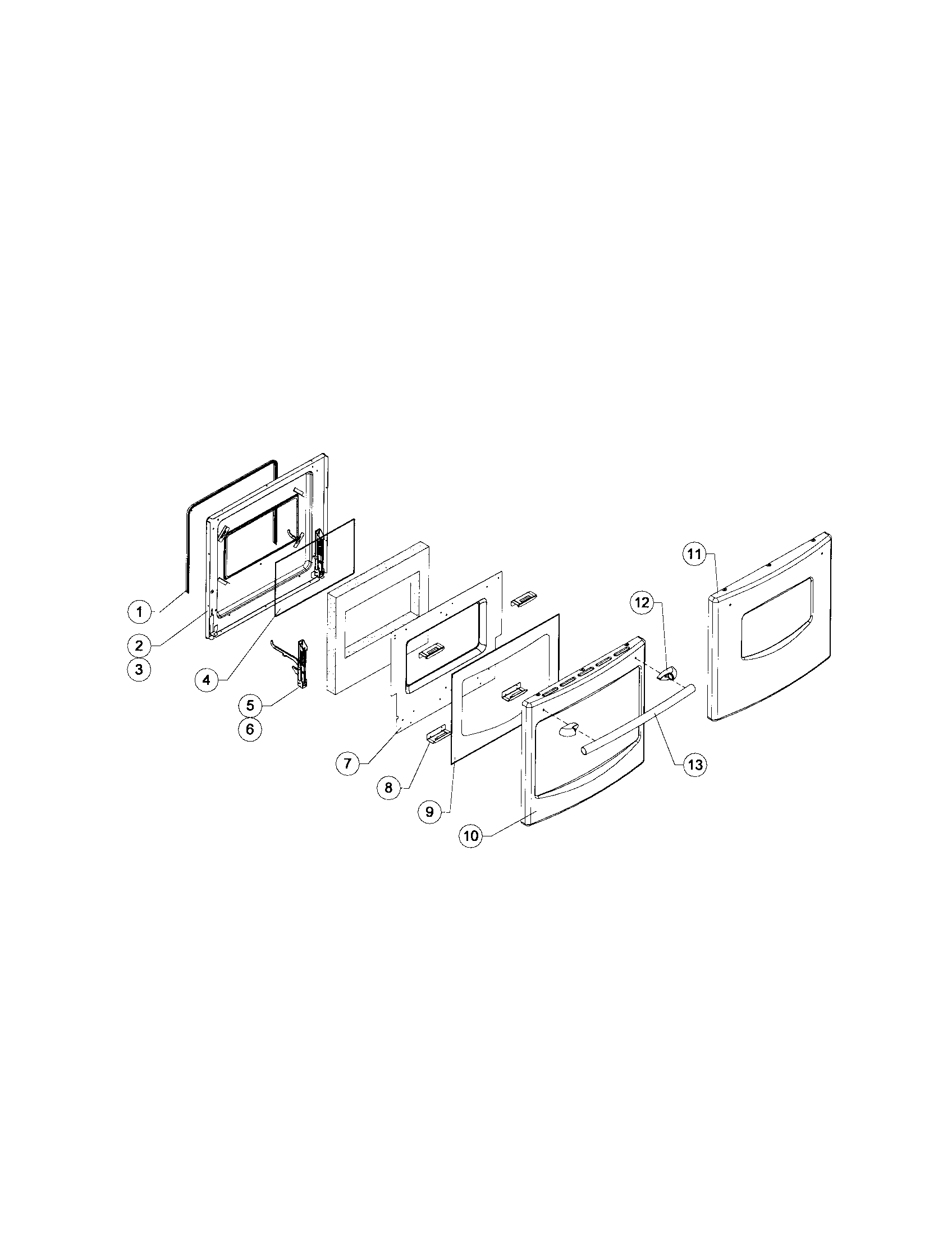 Sunbeam SNS2EMNCA outside door diagram