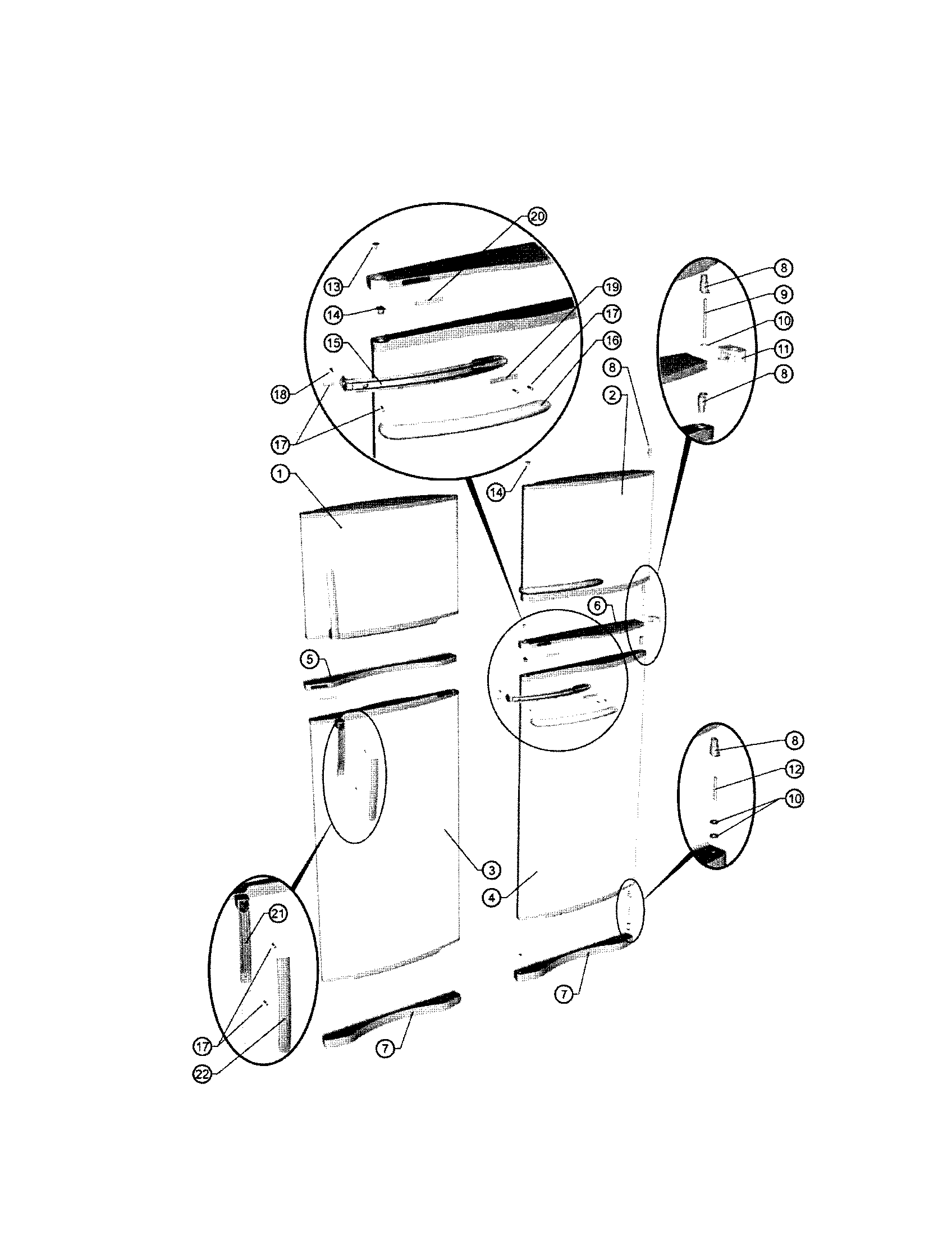 Sunbeam SNR14TFPA door accessories diagram