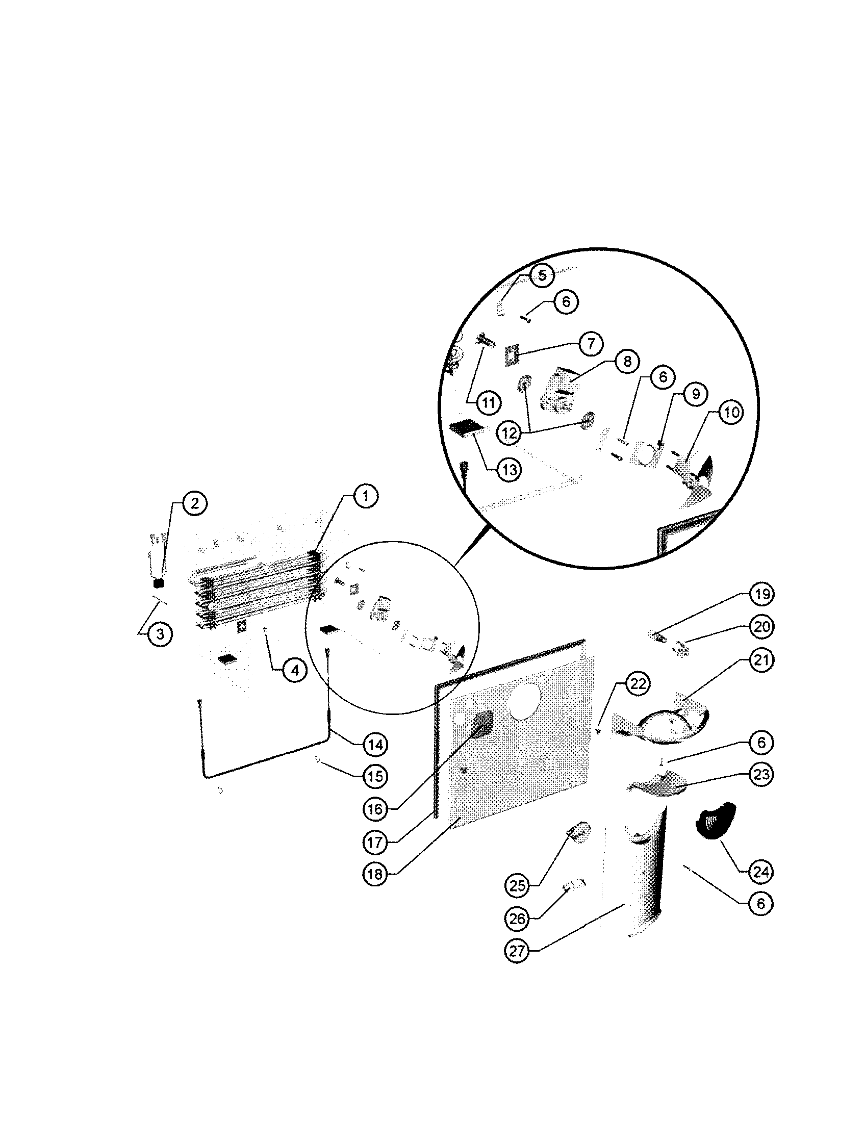 Sunbeam SNR14TFPA freezer compartment diagram