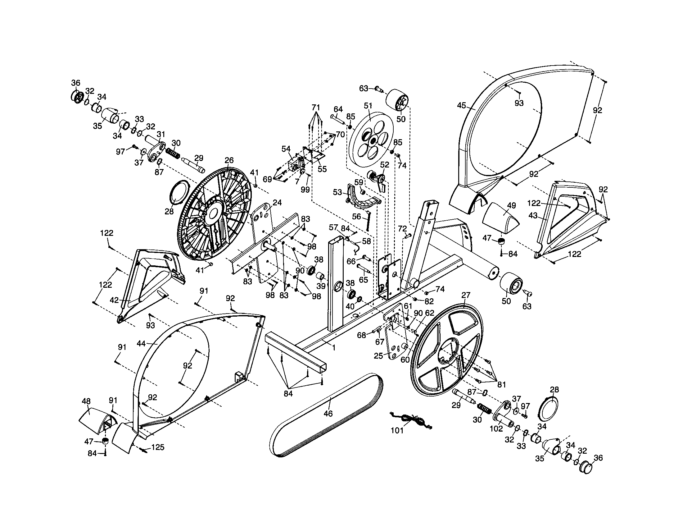 Proform 831237440 frame/side shields diagram