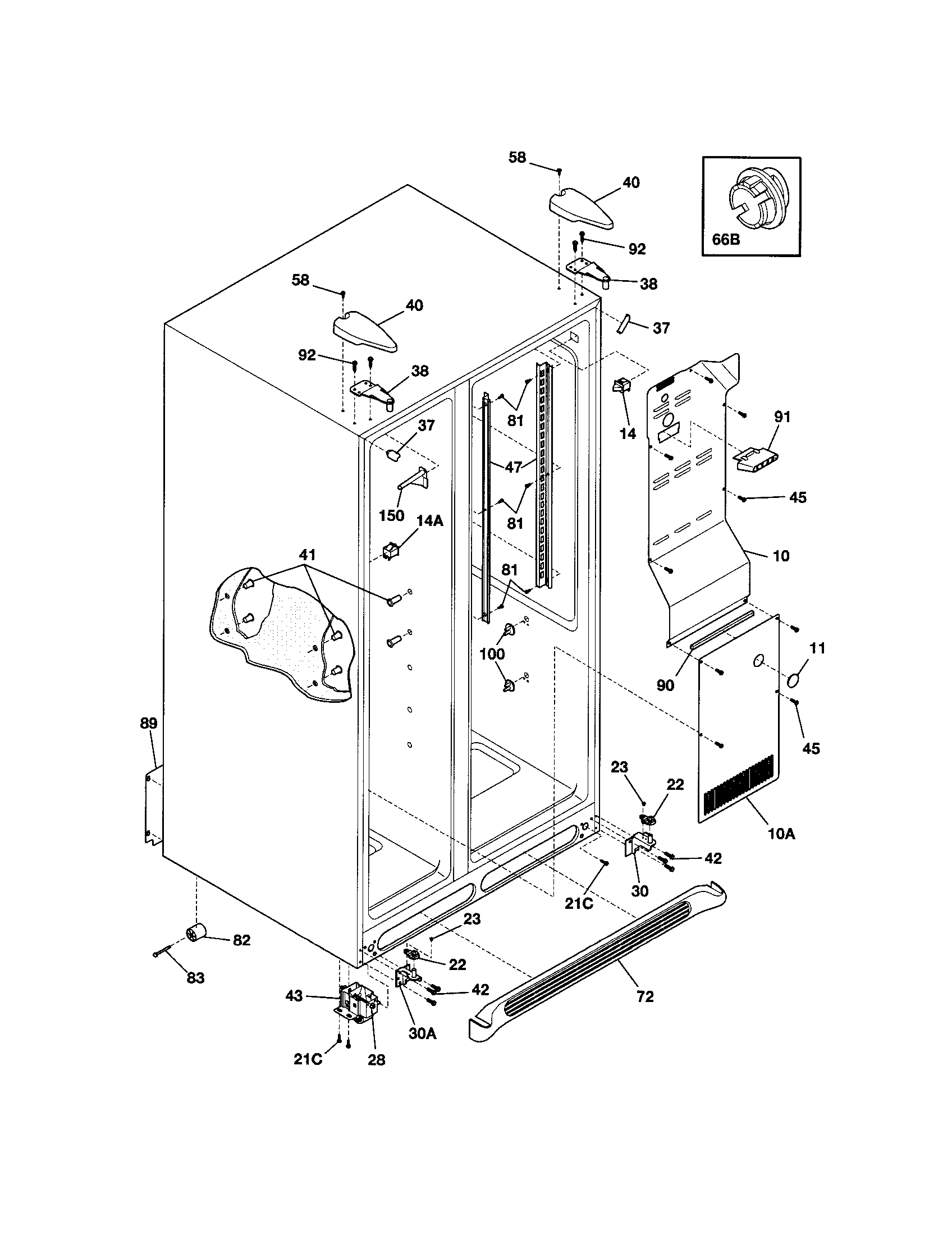 Frigidaire FRS26KF6EMA cabinet diagram