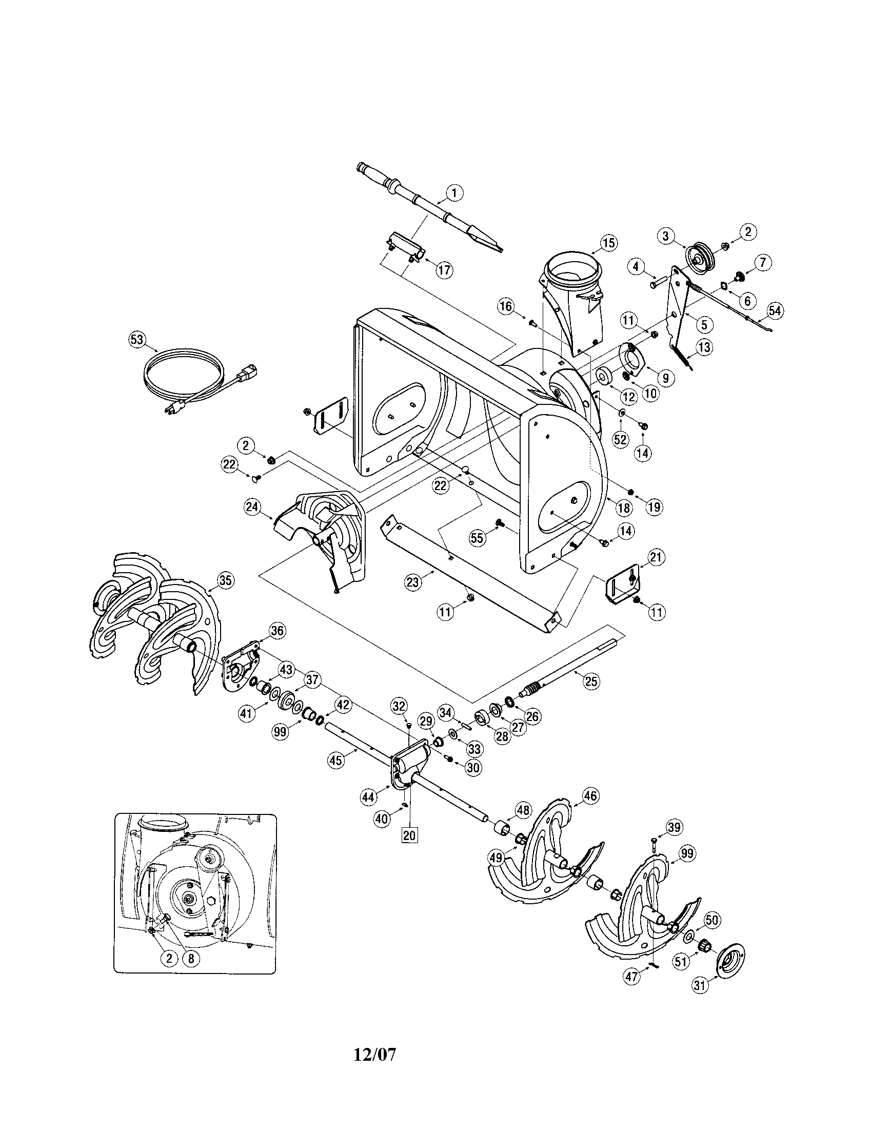 Craftsman 247883700 auger housing/spiral diagram
