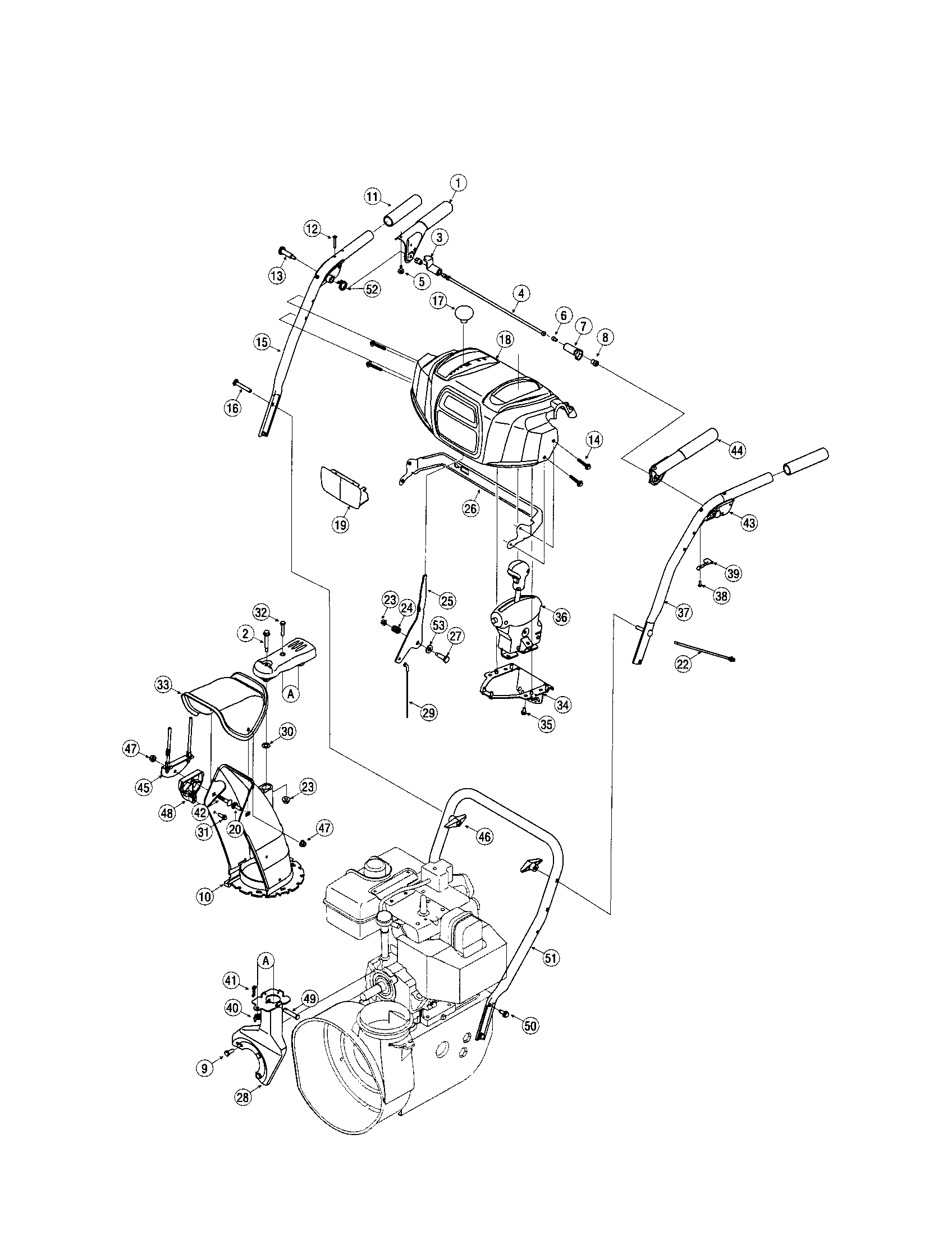Craftsman 247883700 handles/chute diagram