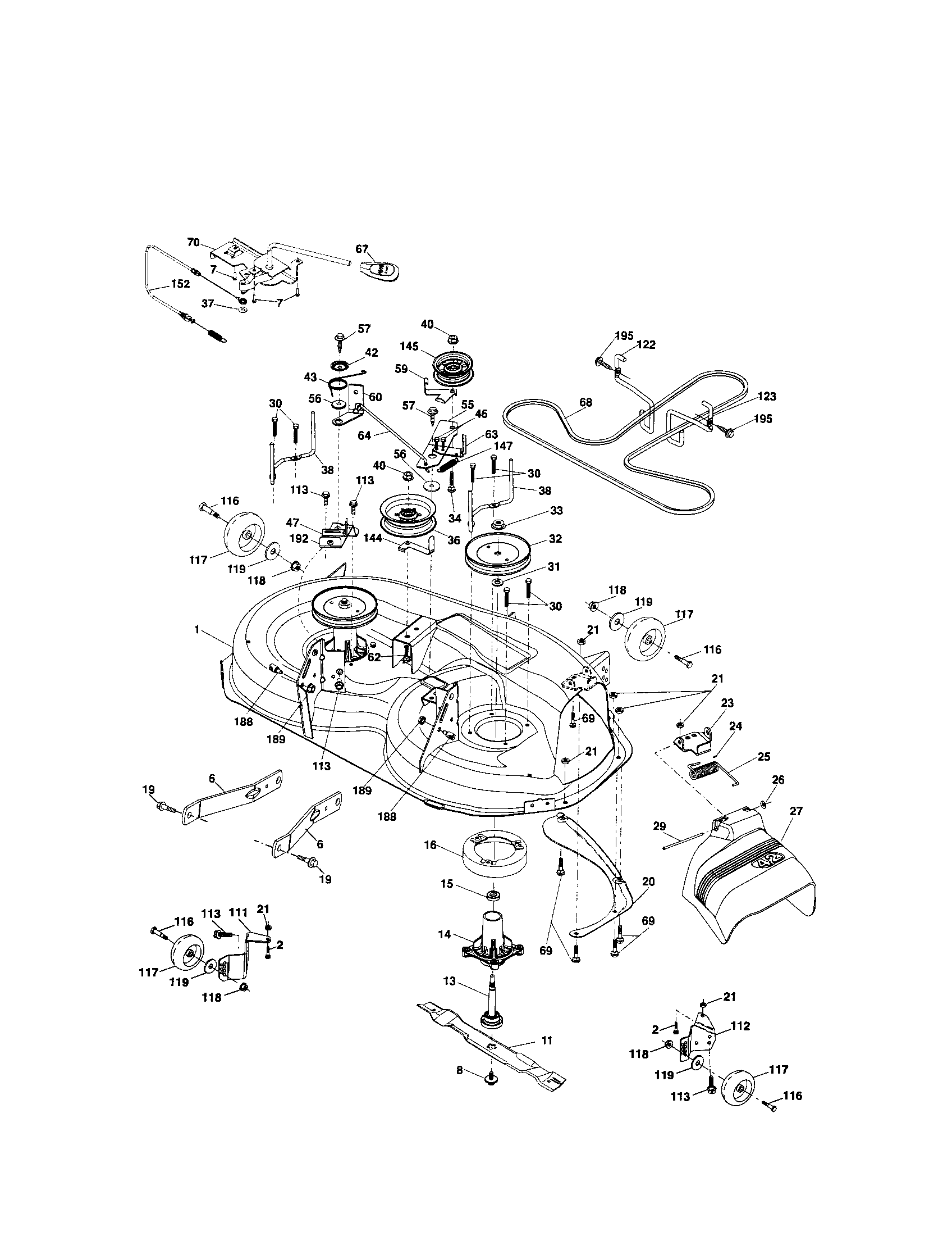 Craftsman 917286340 mower deck diagram