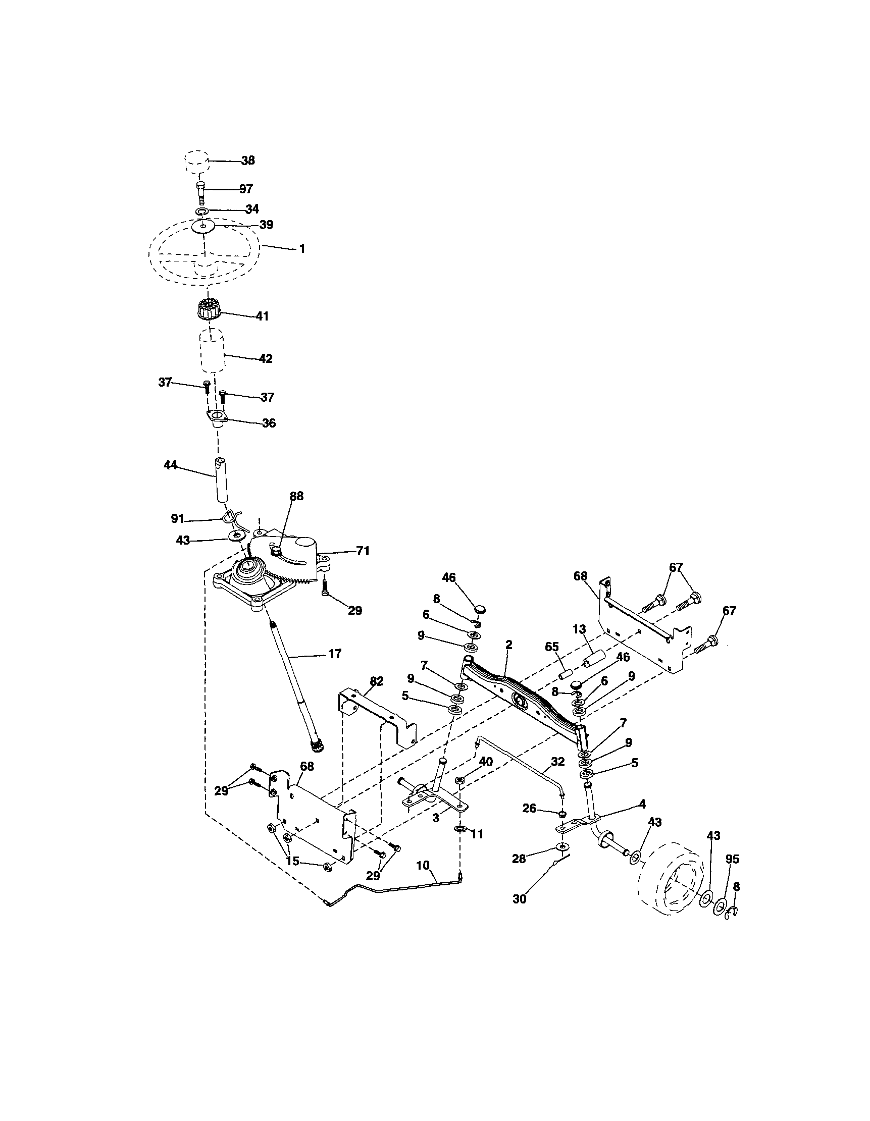 Craftsman 917286030 steering diagram