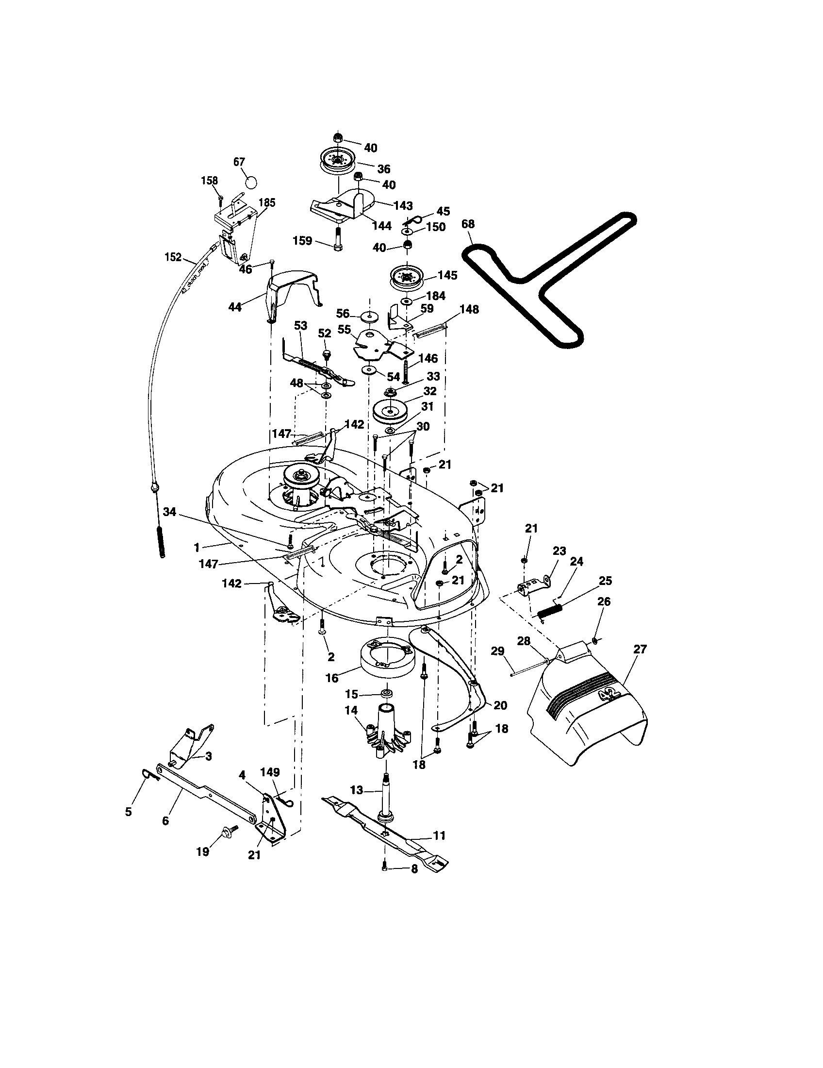 Craftsman 917286030 mower deck diagram