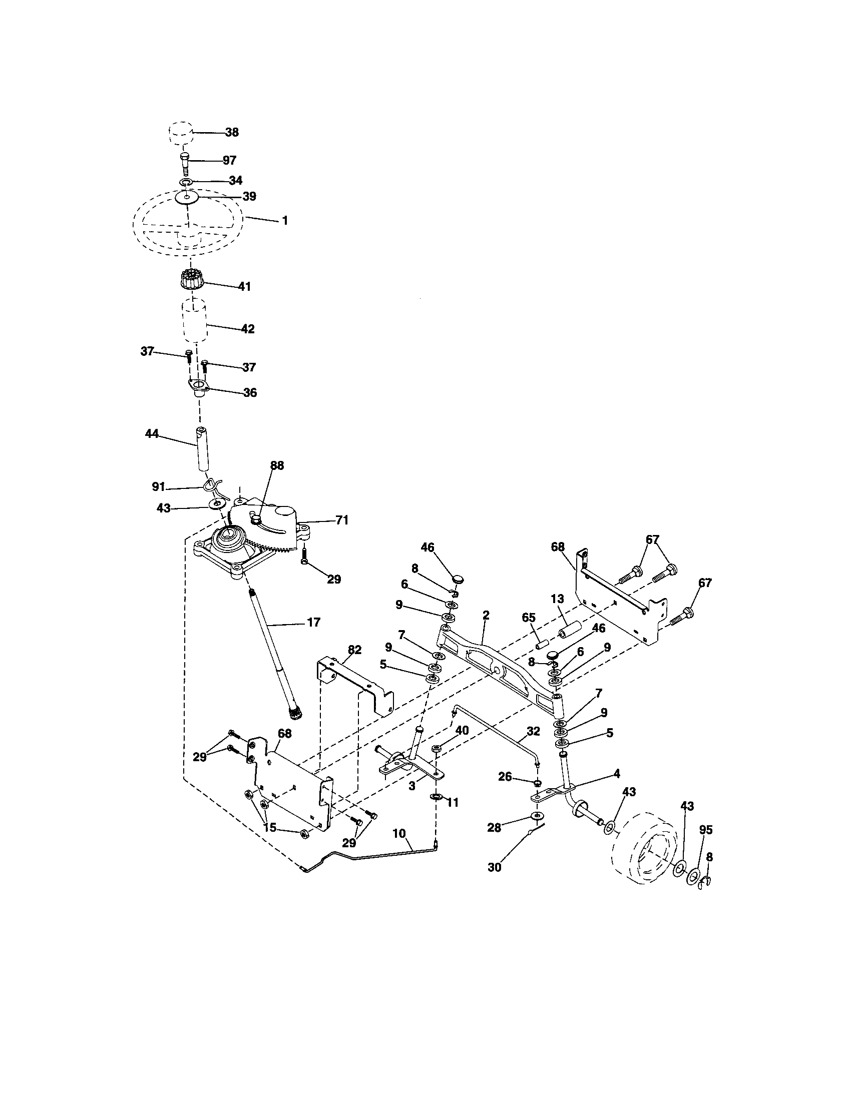 Craftsman 917286070 steering diagram