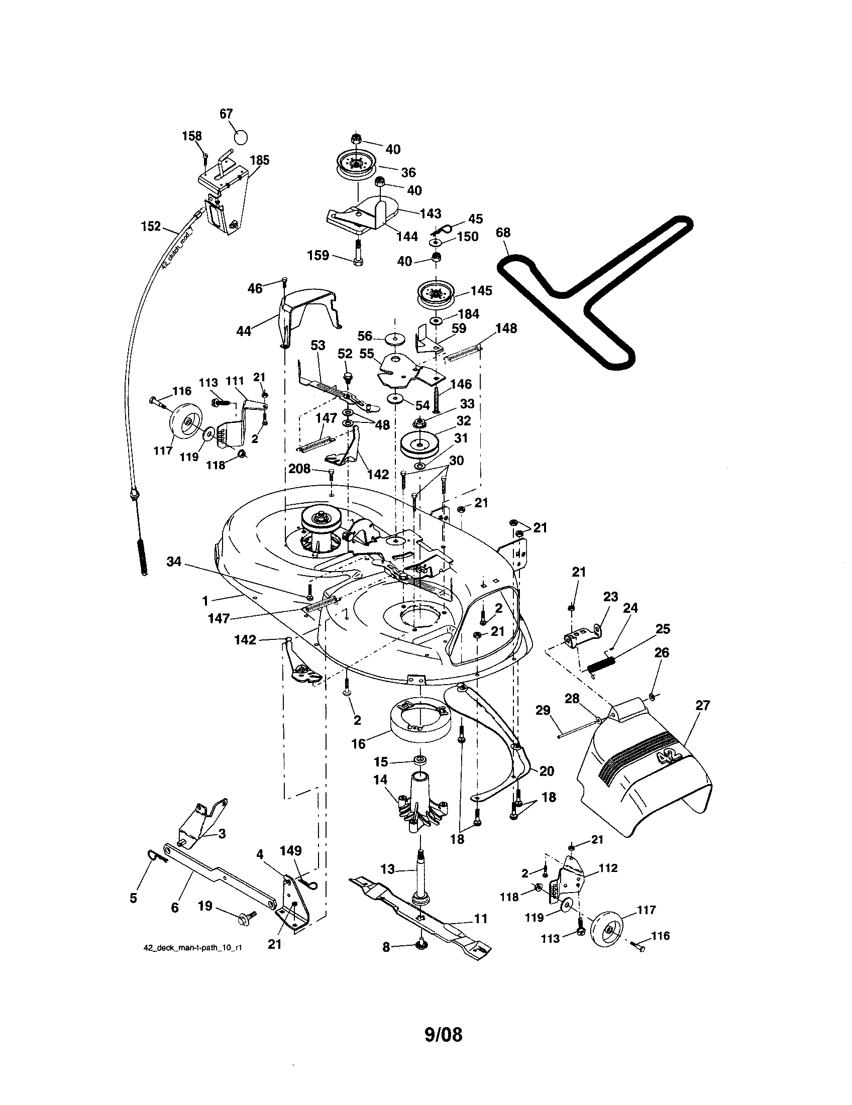Craftsman 917286070 mower deck diagram