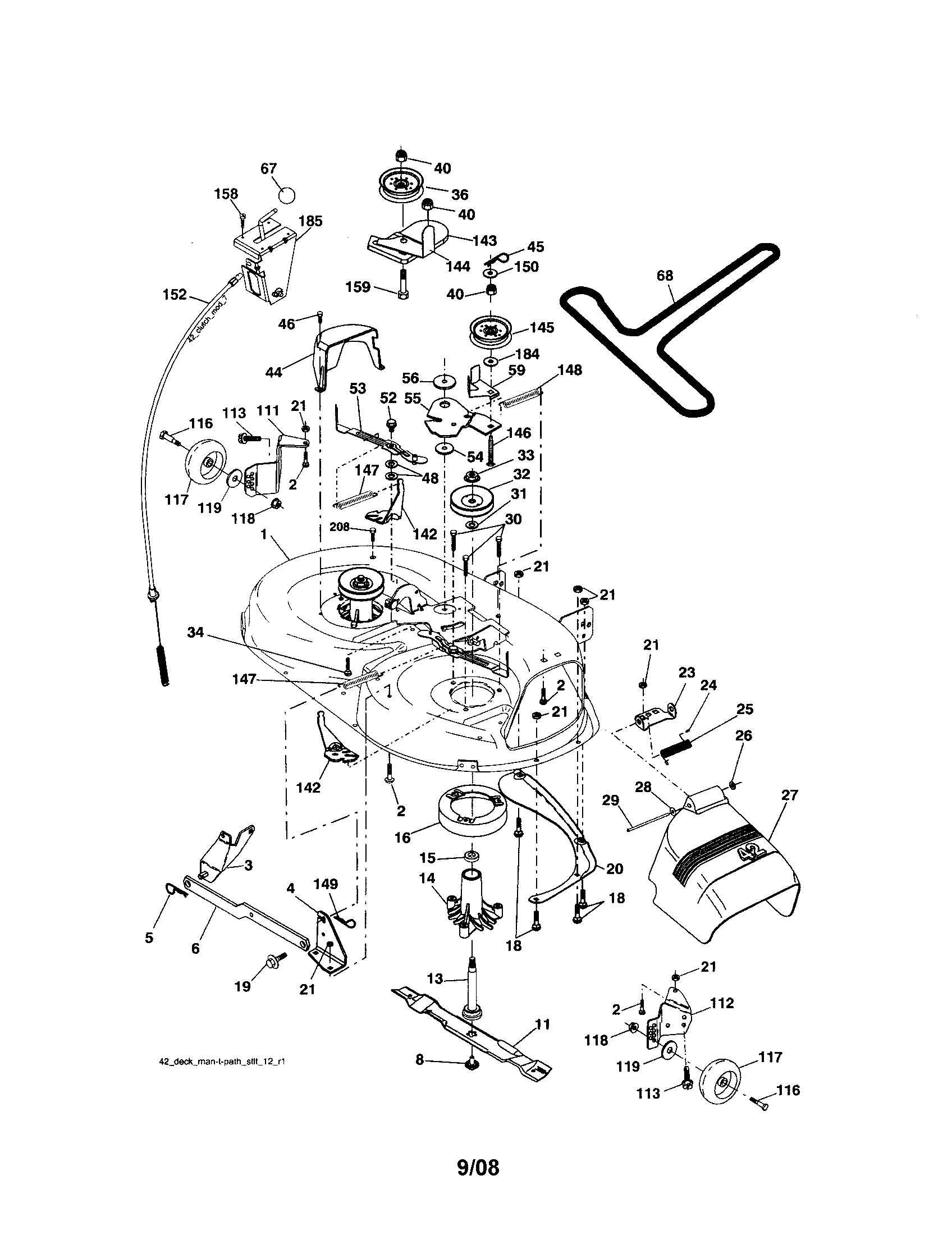 Craftsman 917286080 mower deck diagram