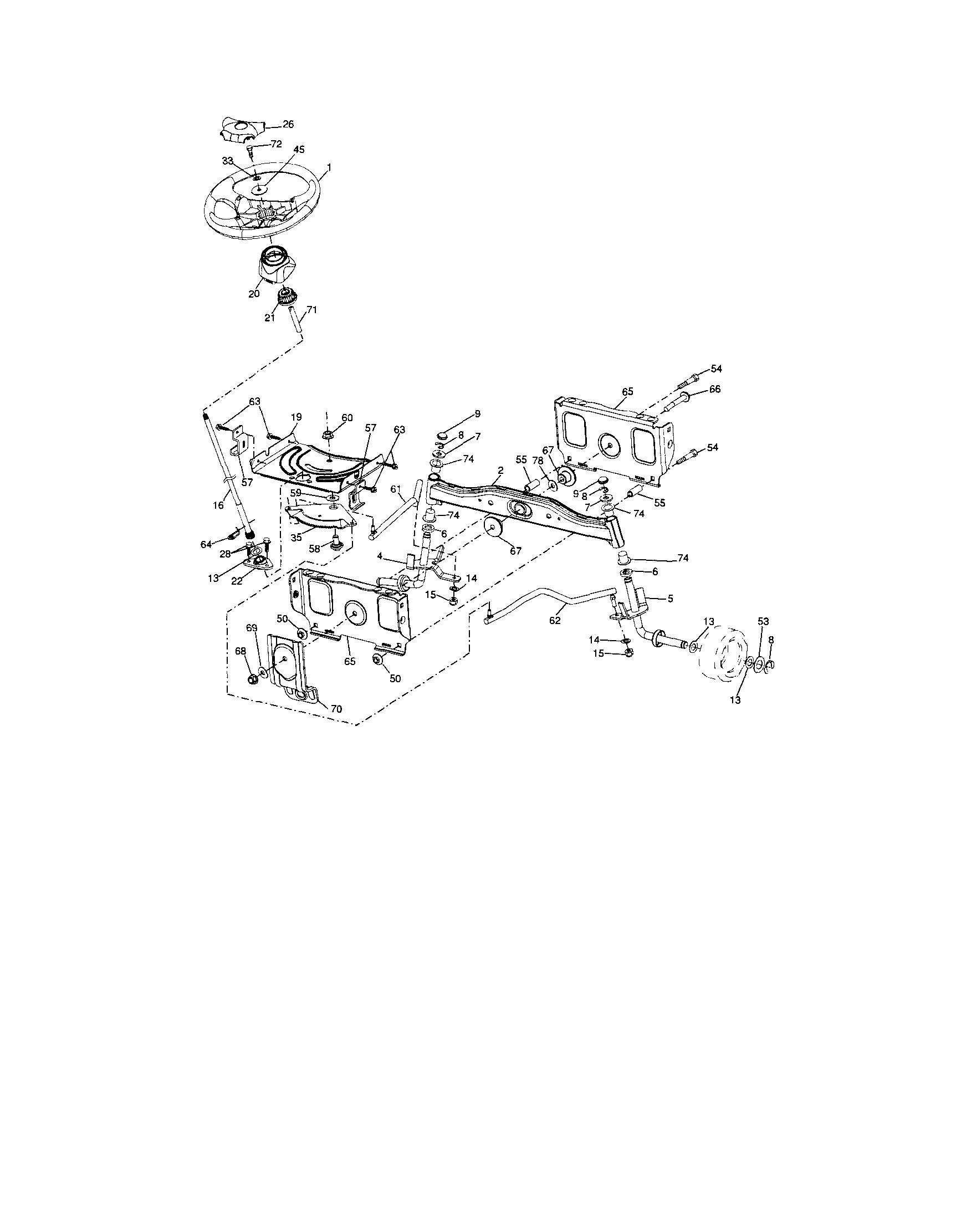 Craftsman 917286130 steering diagram