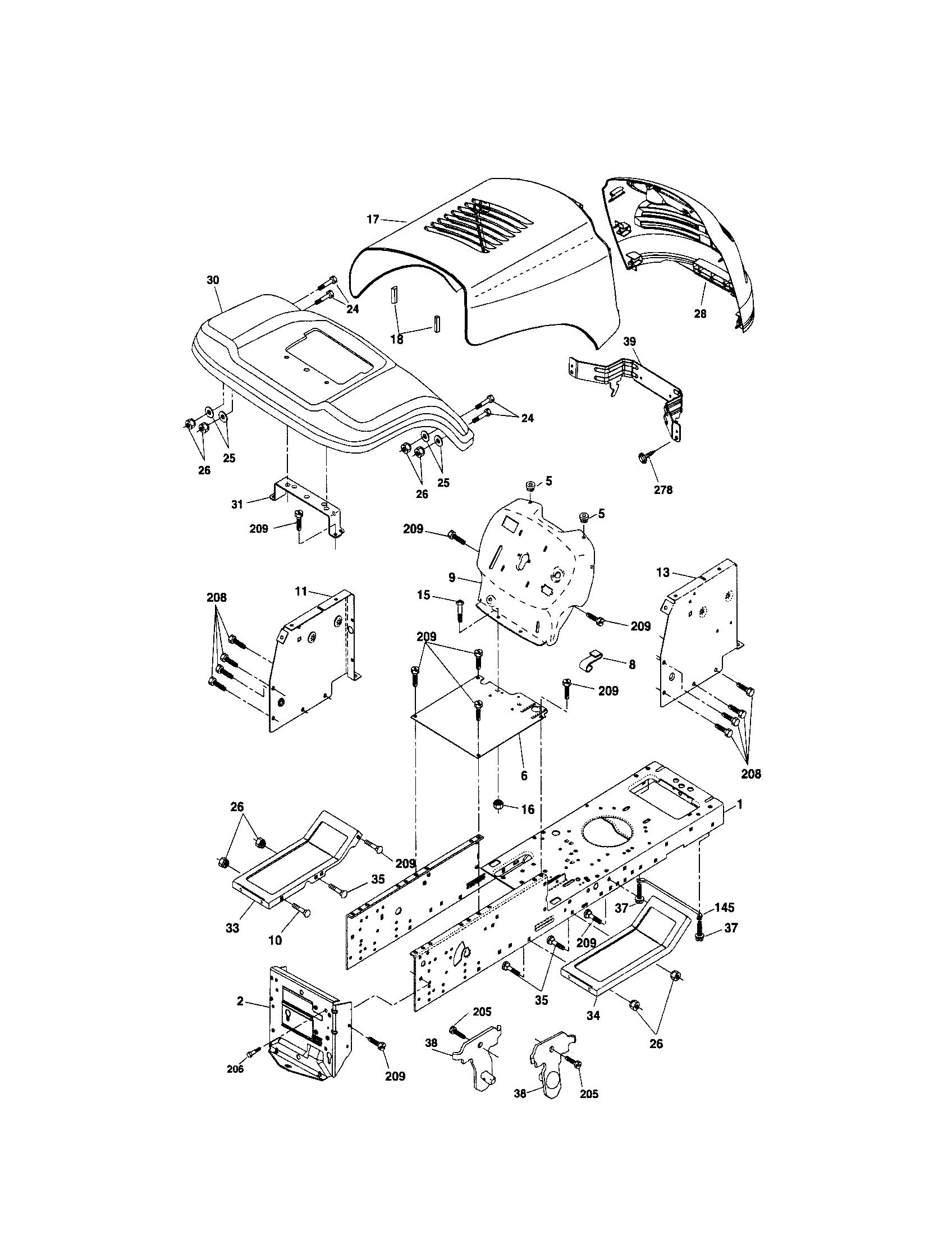 Craftsman 917286010 chassis and enclosures diagram