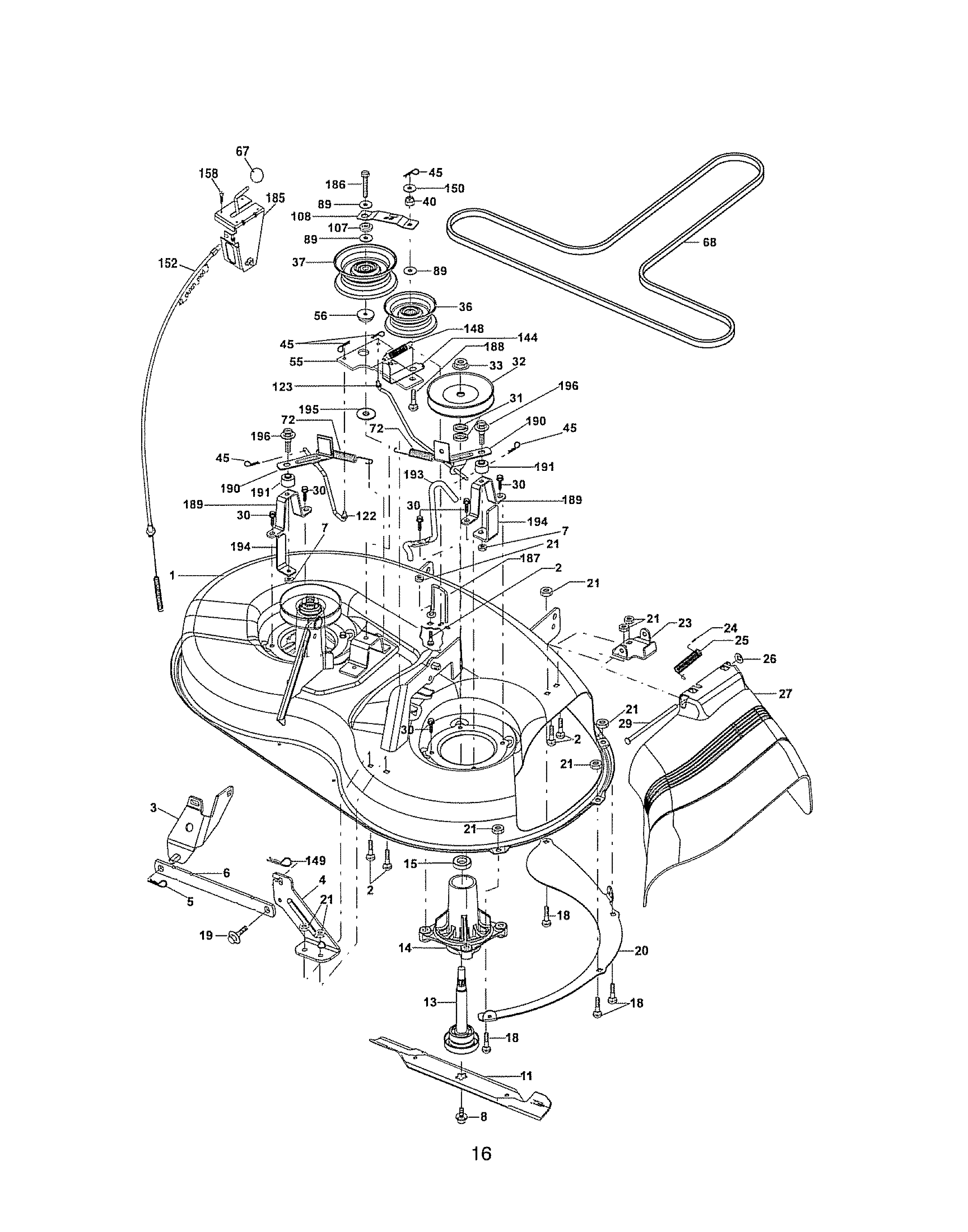 Craftsman 917286010 mower deck diagram