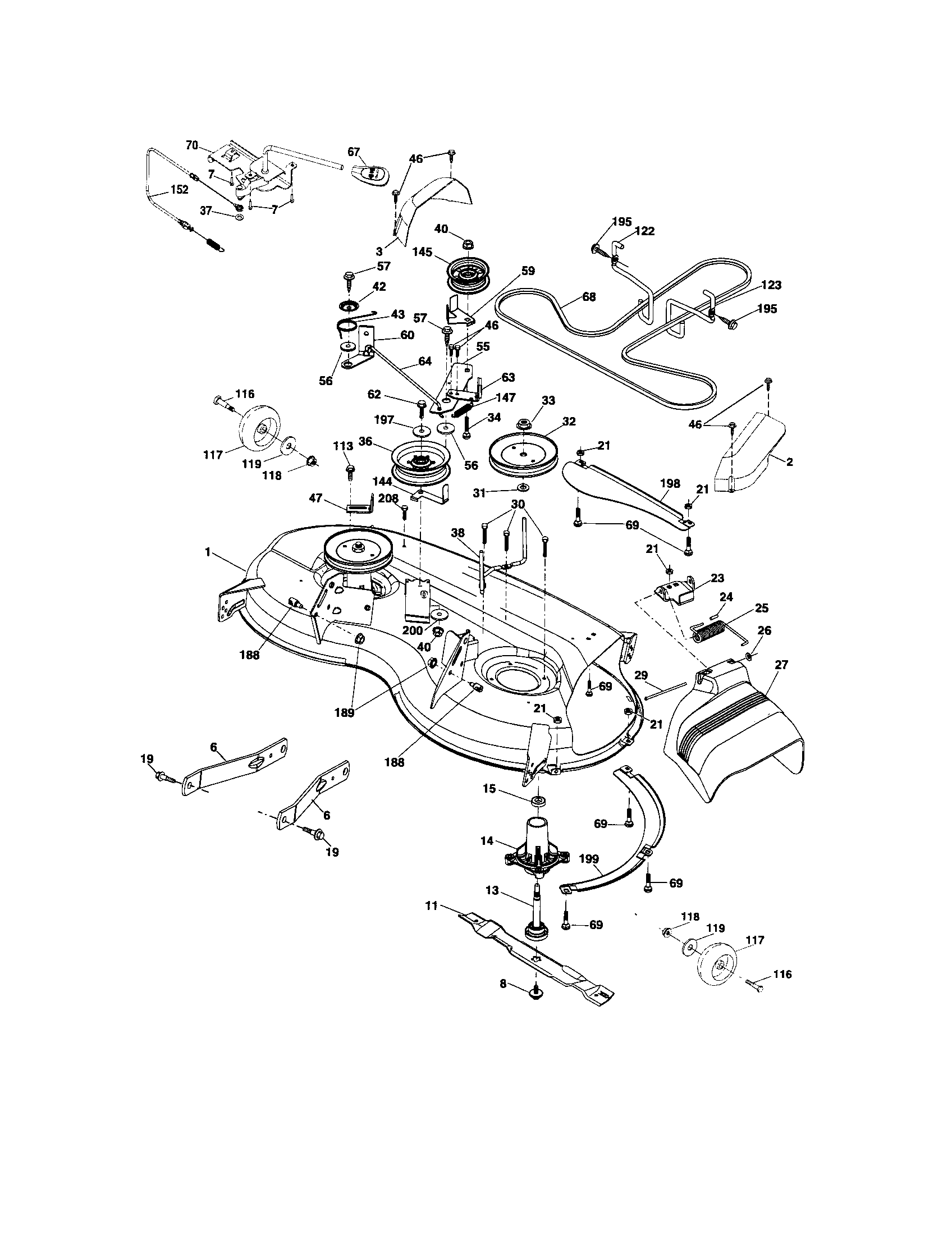 Craftsman 917286140 mower deck diagram