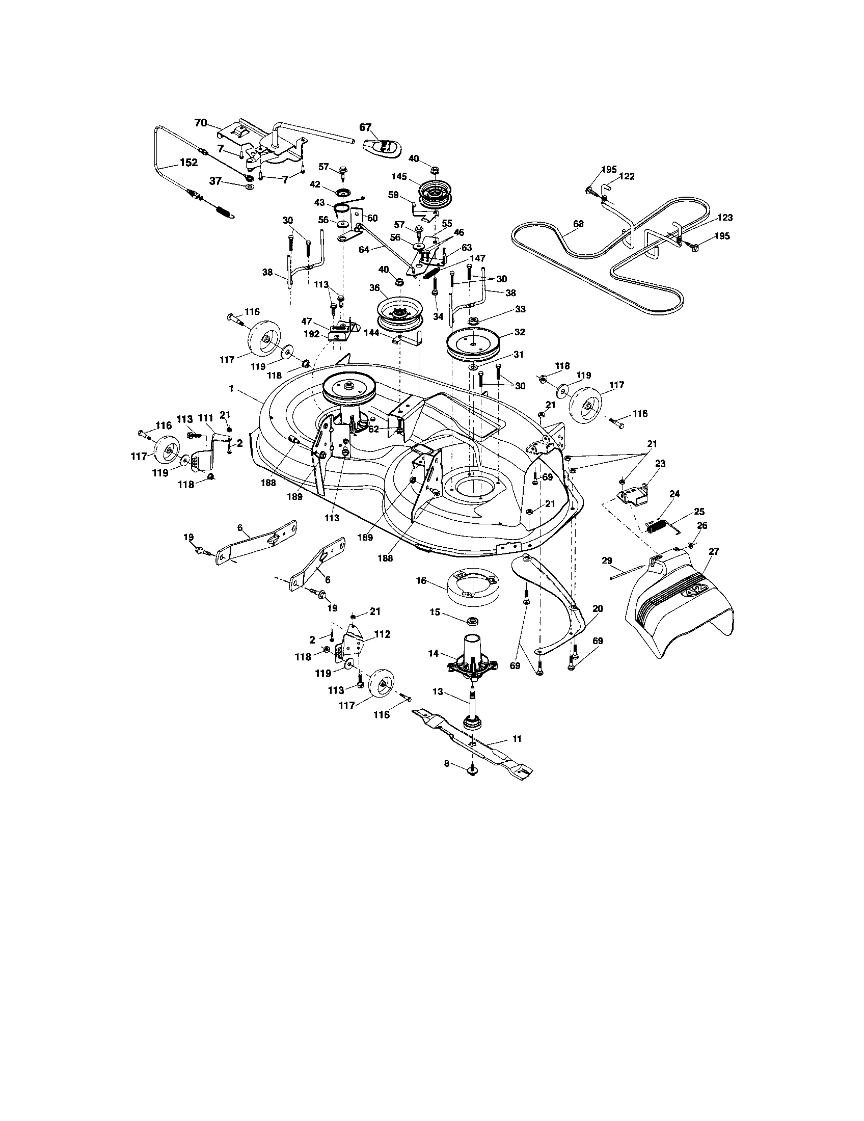 Craftsman 917286220 mower deck diagram