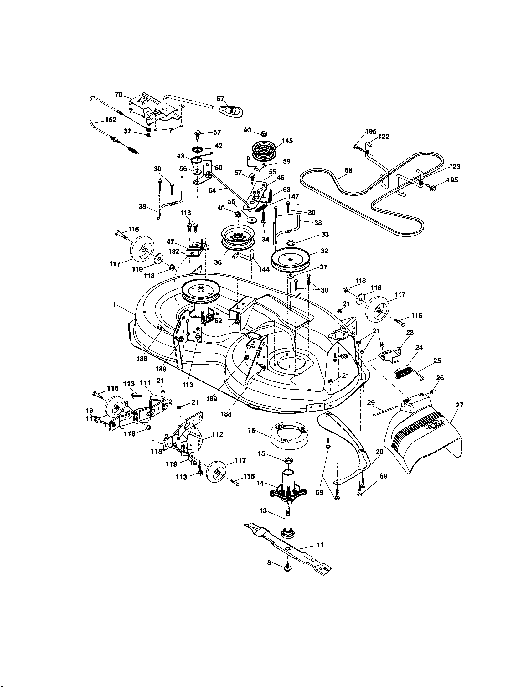 Craftsman 917286380 mower deck diagram