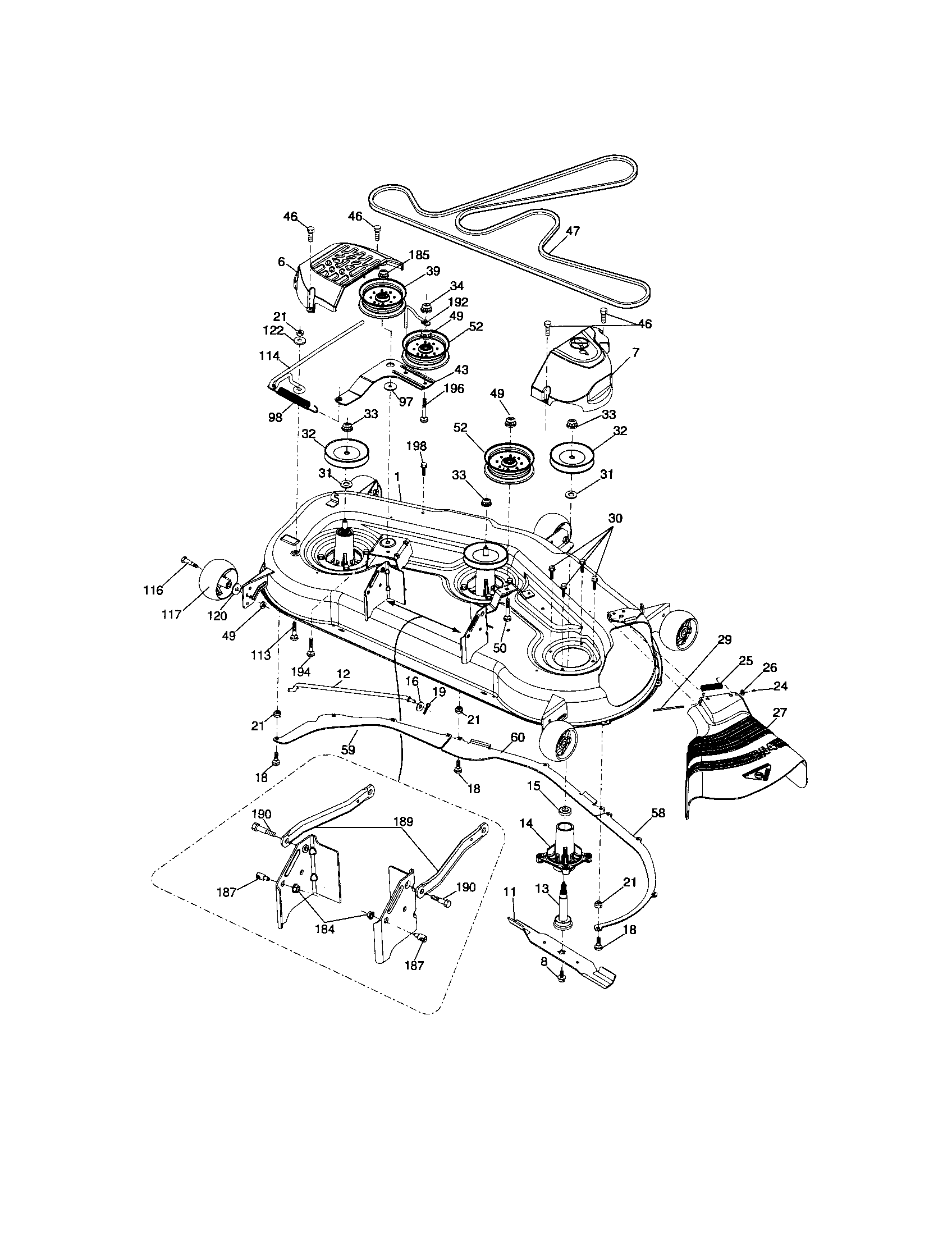 Craftsman 917286450 mower deck diagram