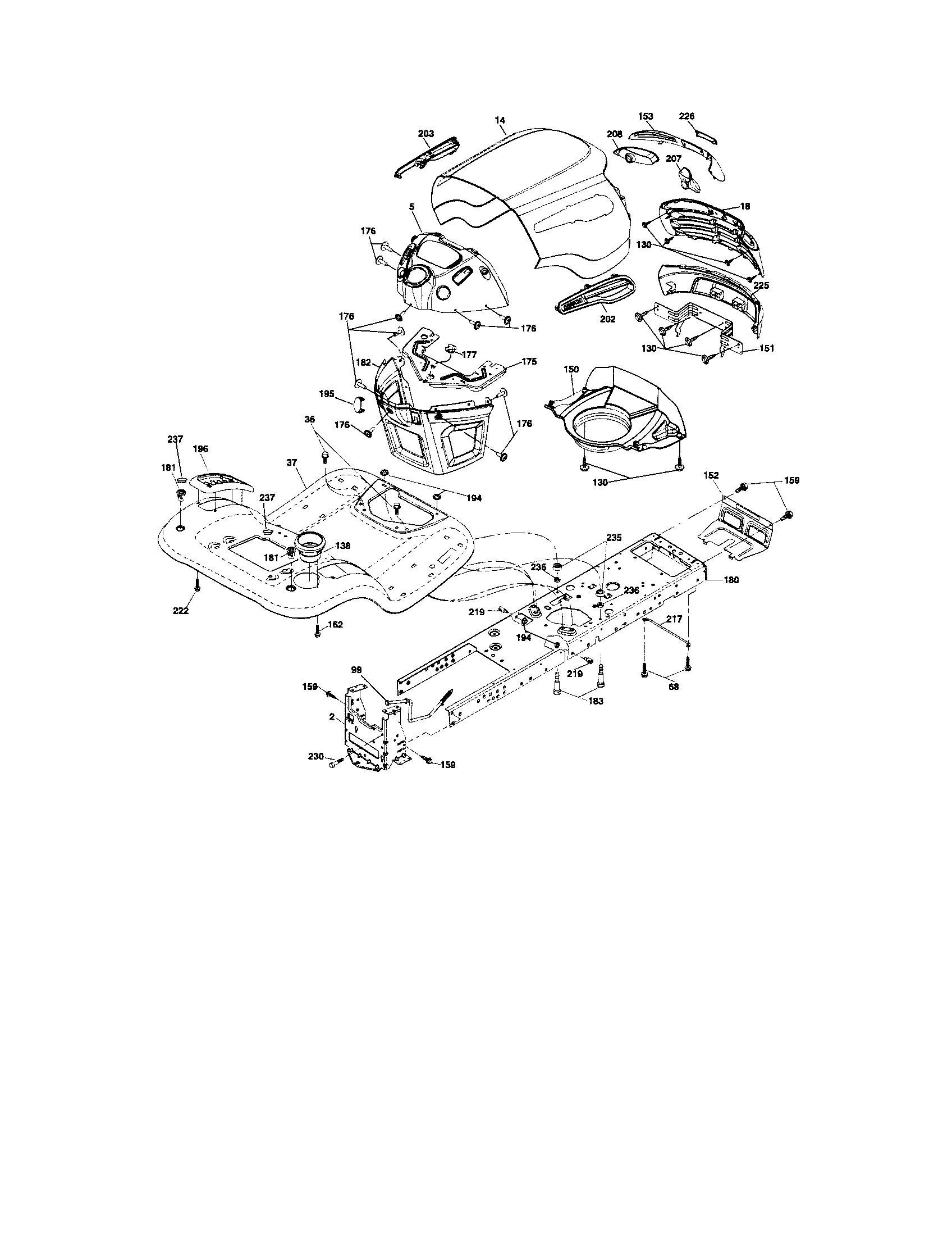 Craftsman YS4500 917287220 chassis and enclosures diagram