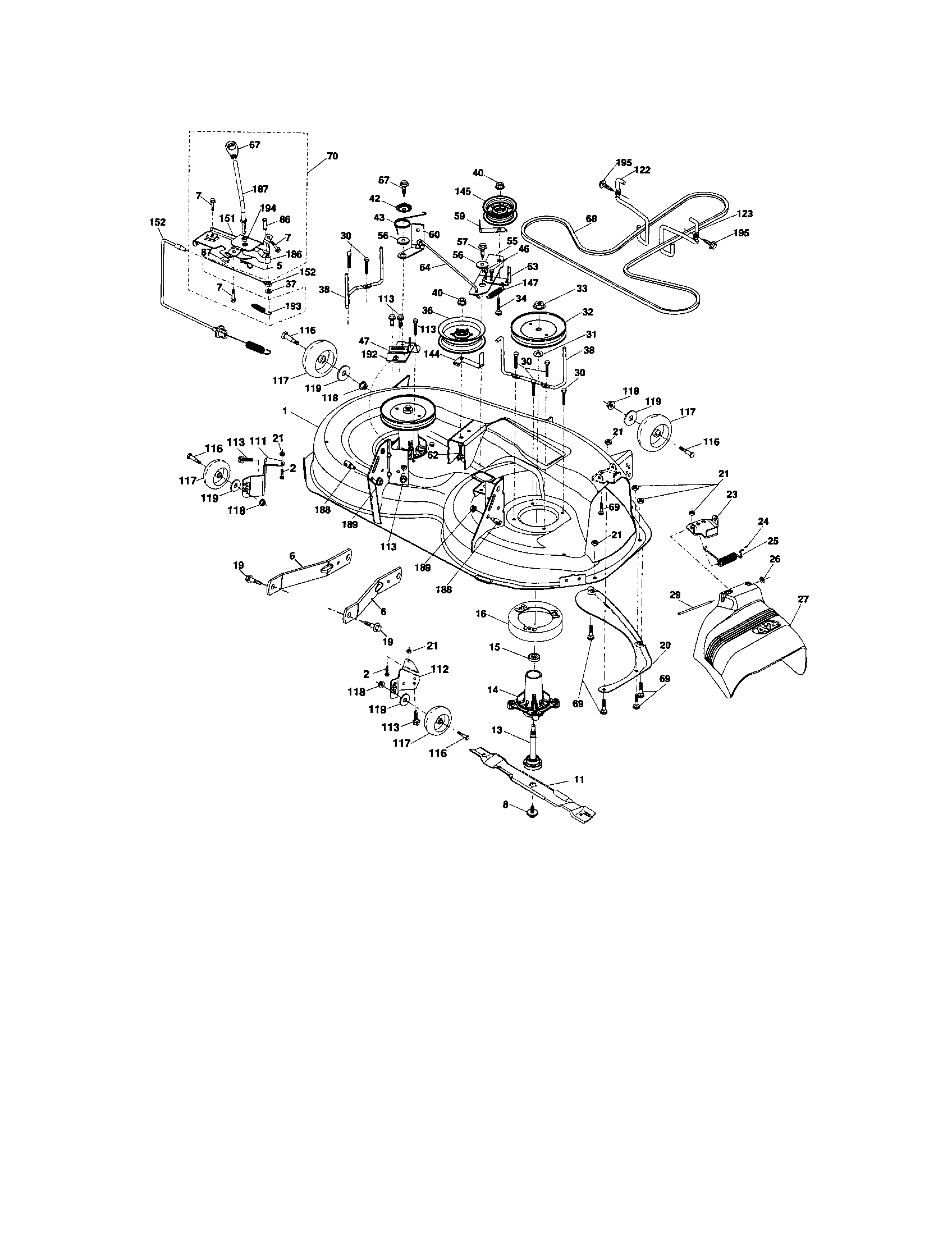 Craftsman YS4500 917287220 mower deck diagram