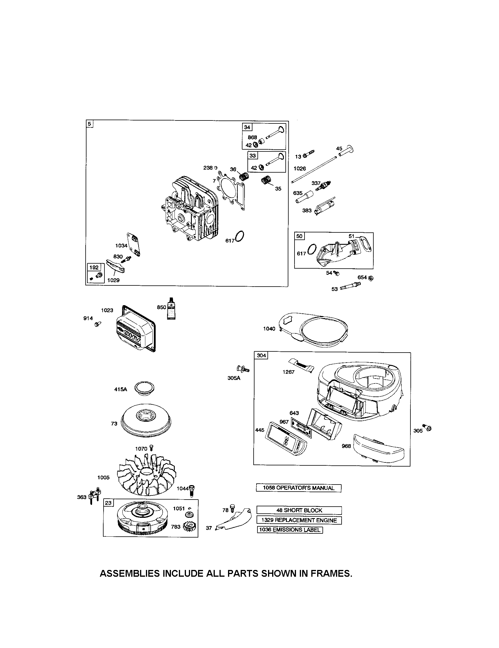 Craftsman 917286050 blower housing/head-cylinder diagram