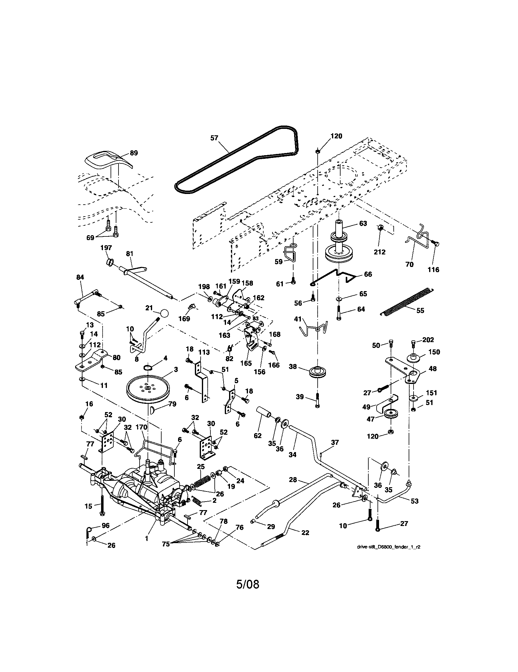 Craftsman 917288090 ground drive diagram