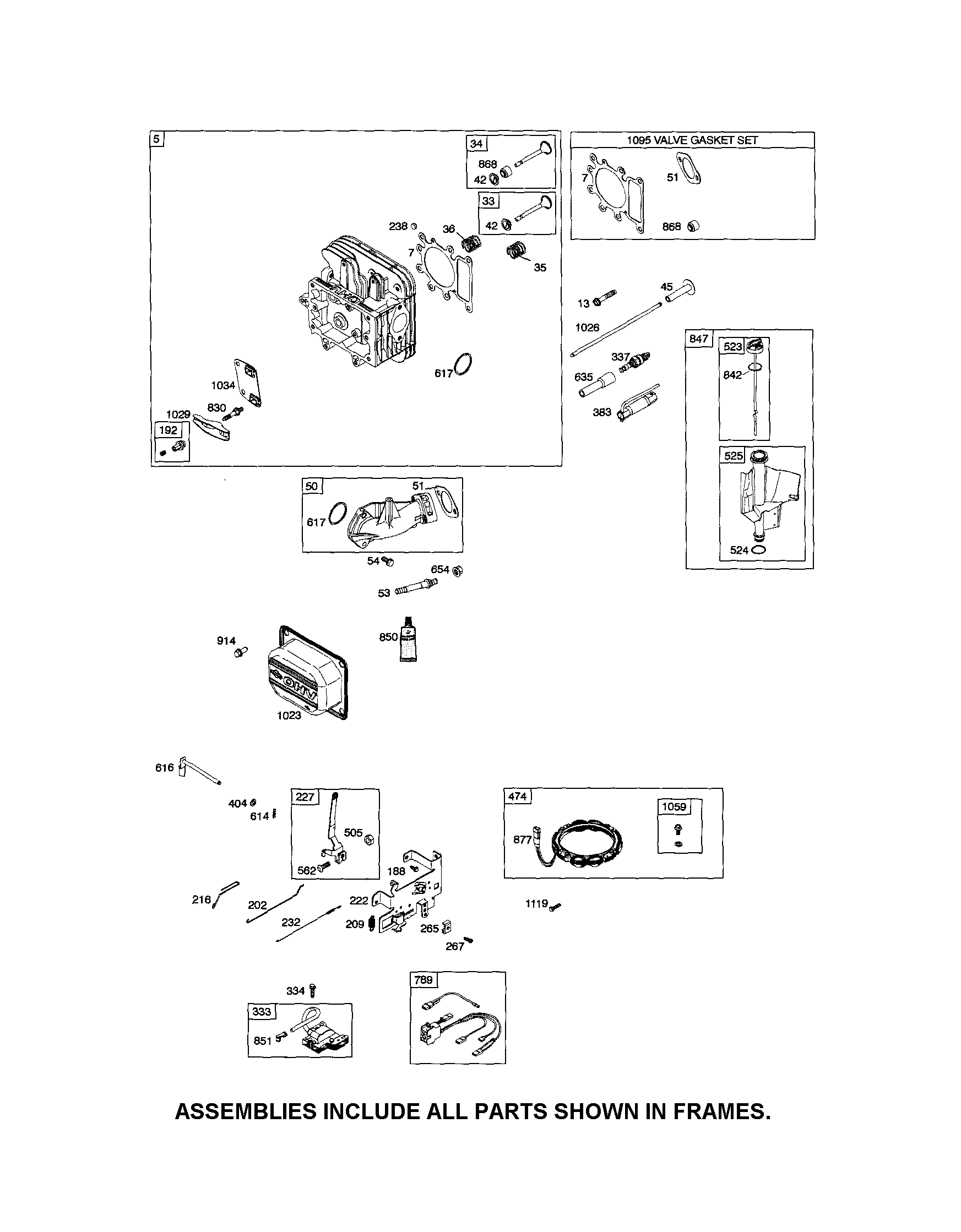 Craftsman 917289101 head-cylinder/alternator/dipstick diagram