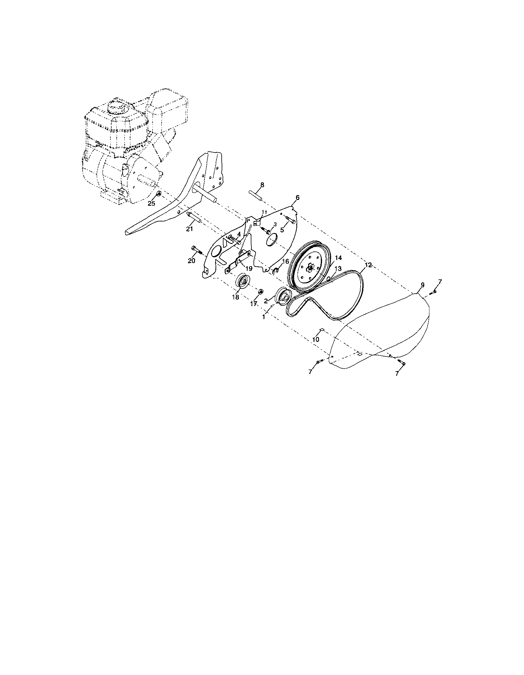 Craftsman 917299110 belt guard and pulley diagram