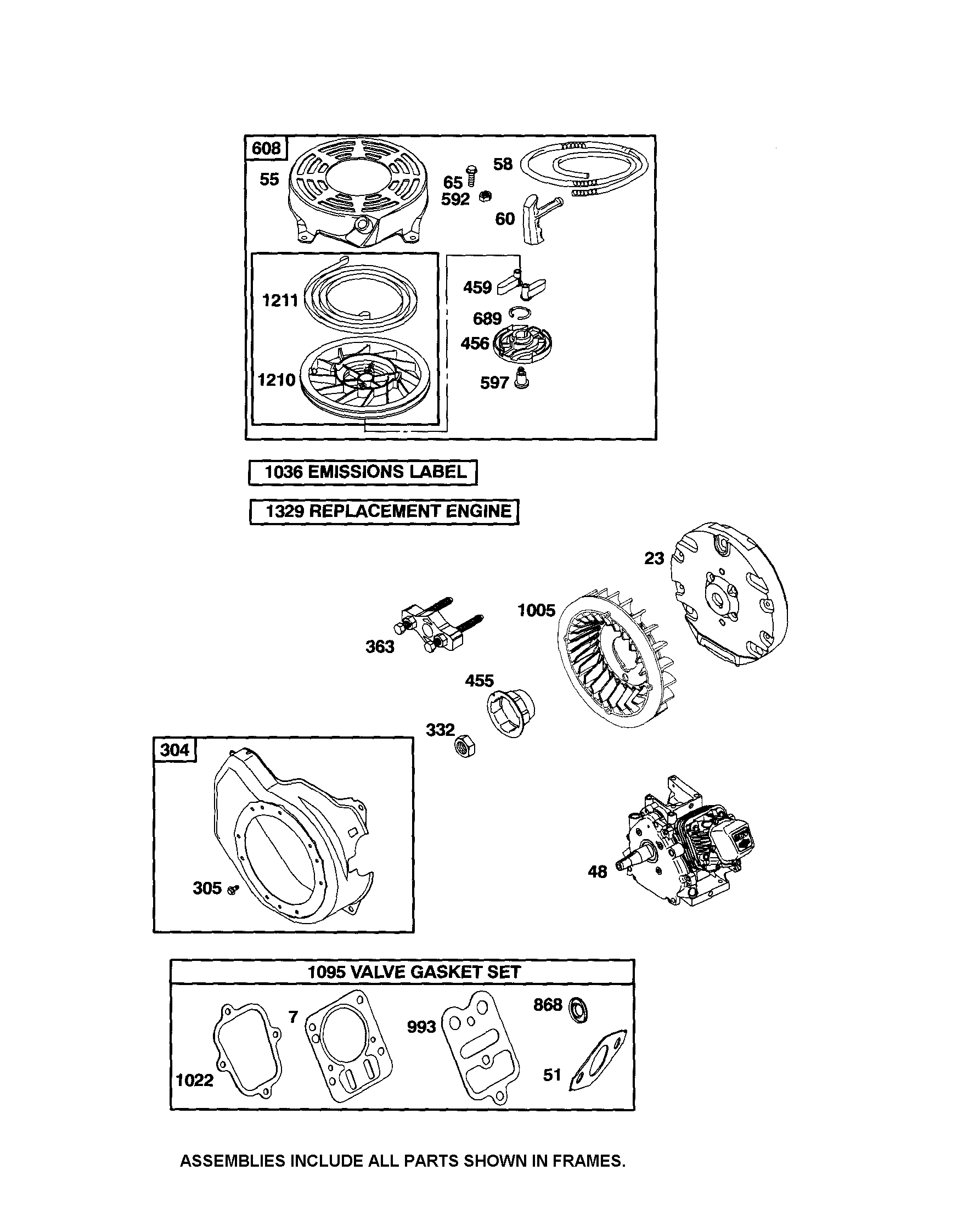Craftsman 917299110 starter-rewind/blower housing diagram