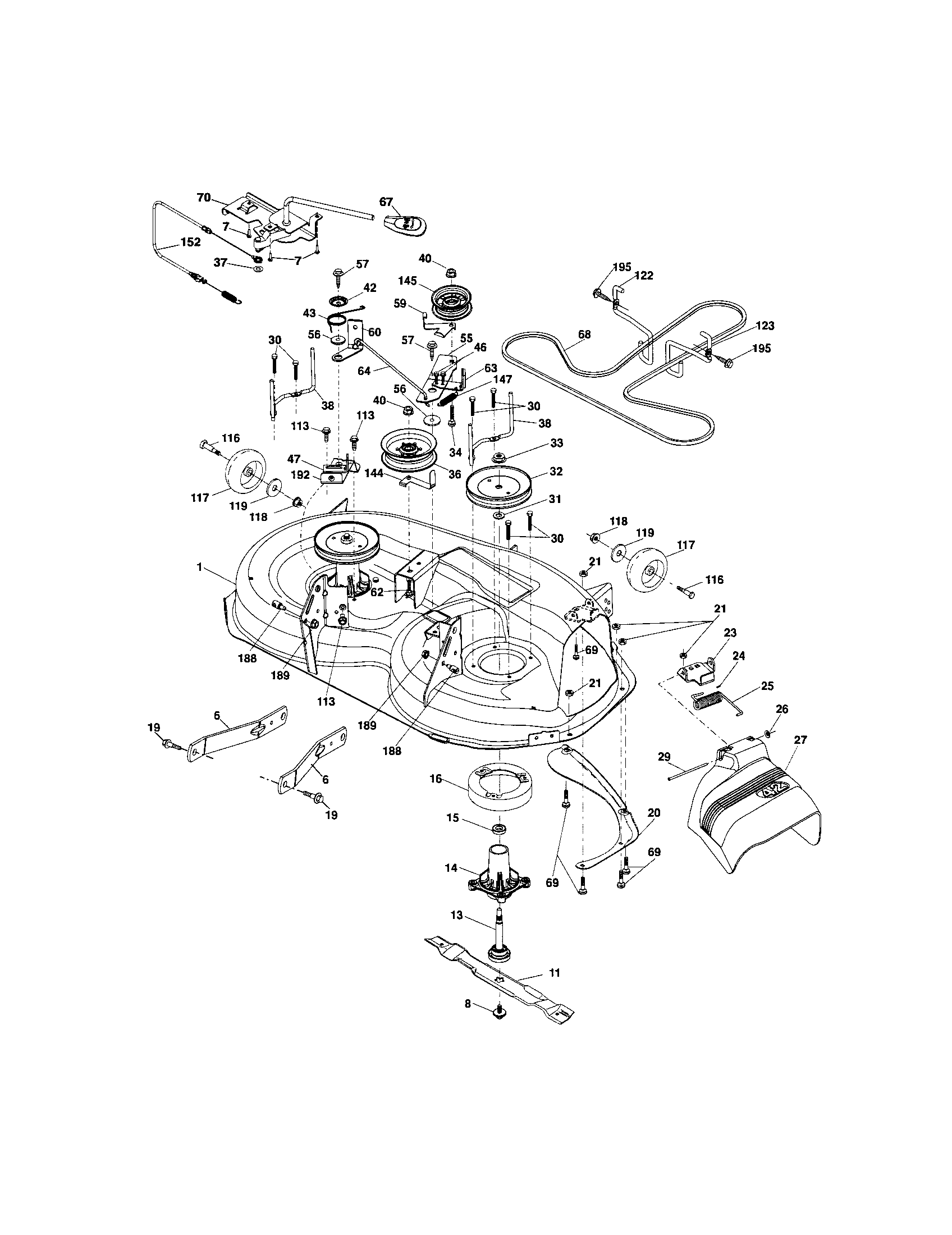 Craftsman 917286120 mower deck diagram