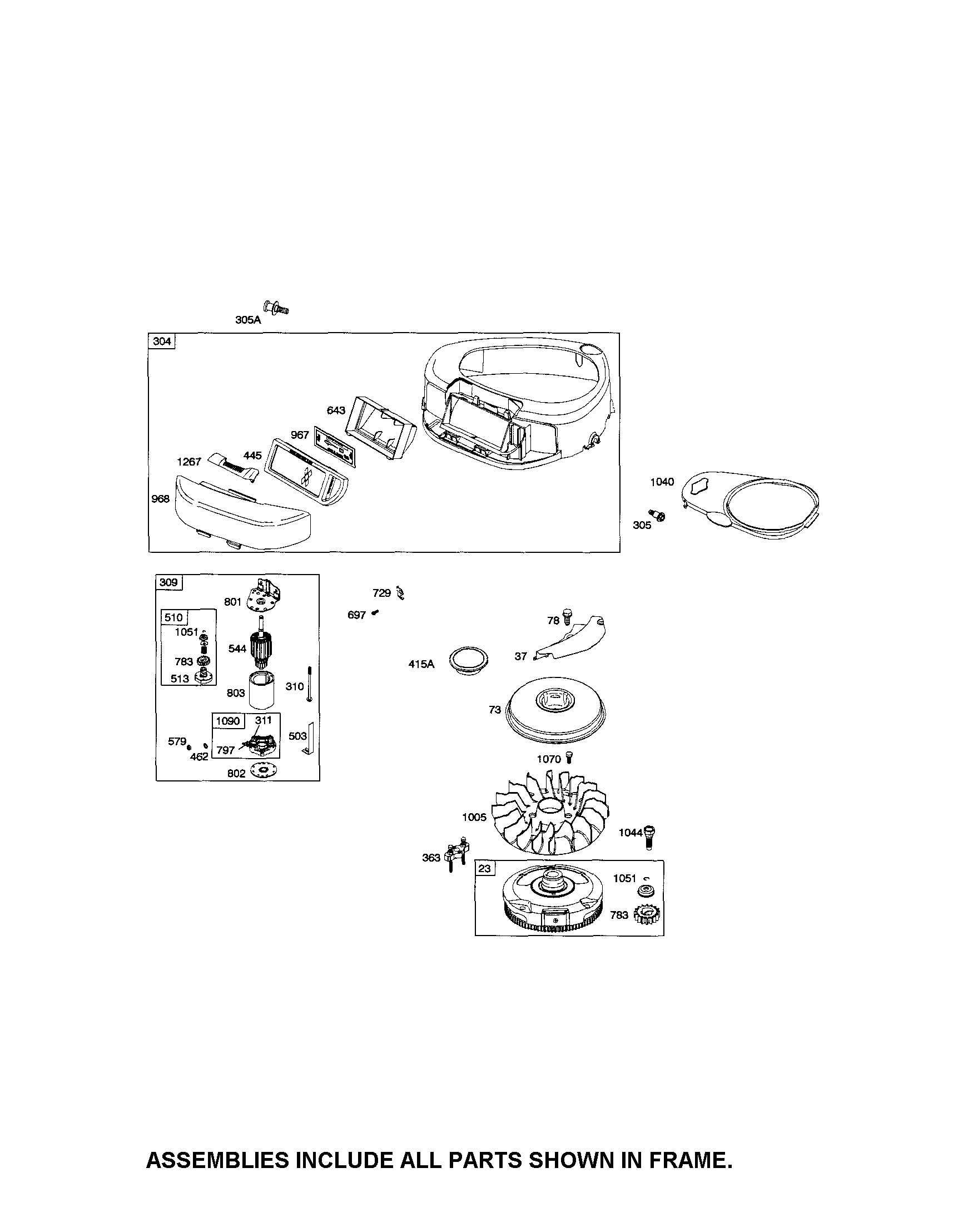 Craftsman 917288120 blower housing/starter motor diagram