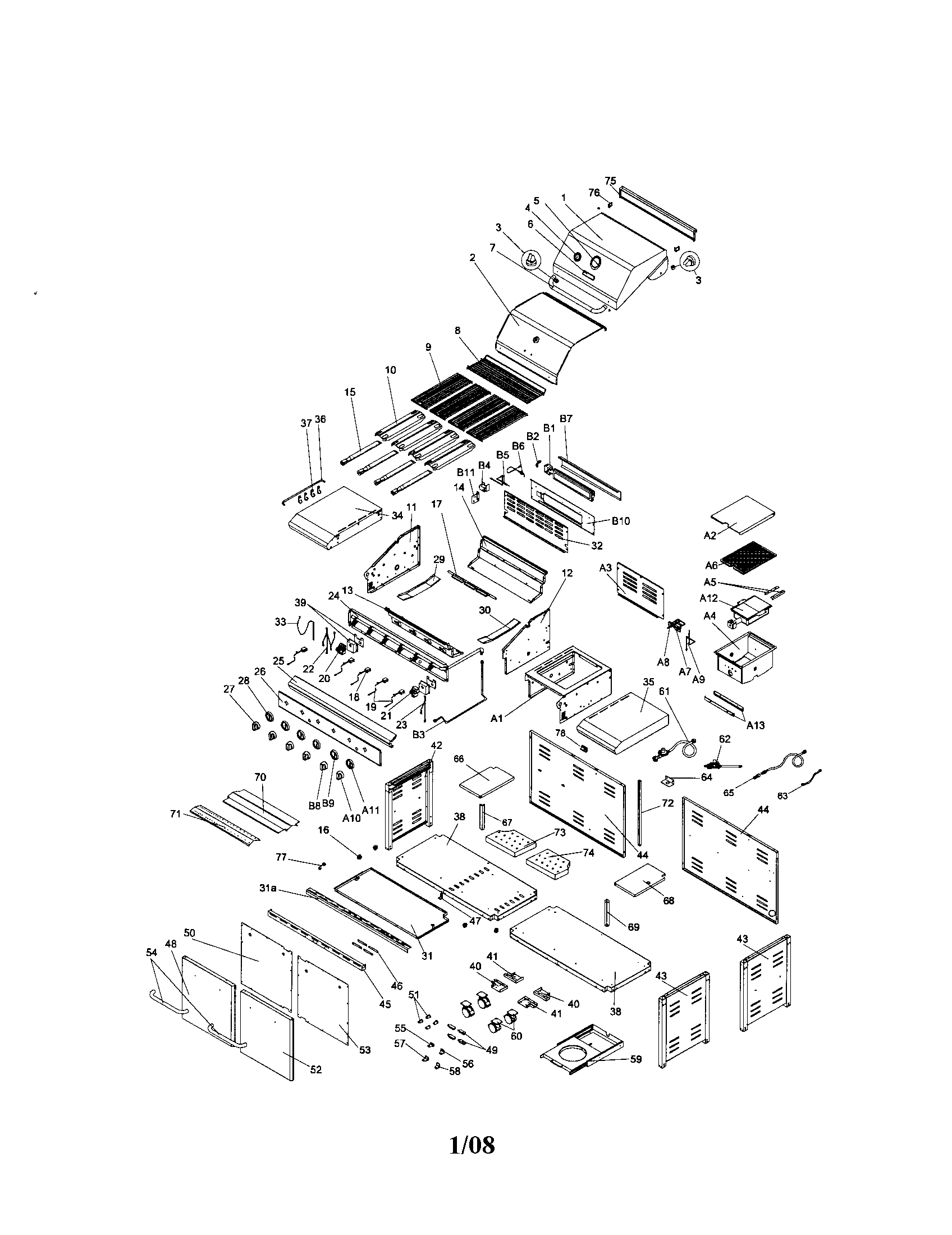Kenmore Elite 14116674800 gas grill diagram